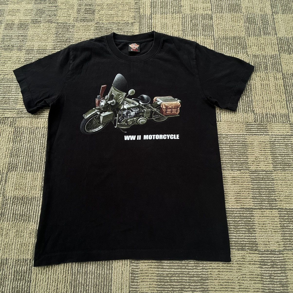 Vintage Vtg 90’s WWII Motorcycle Spell-Out Black T-Shirt Size US S / EU 44-46 / 1 - 1 Thumbnail