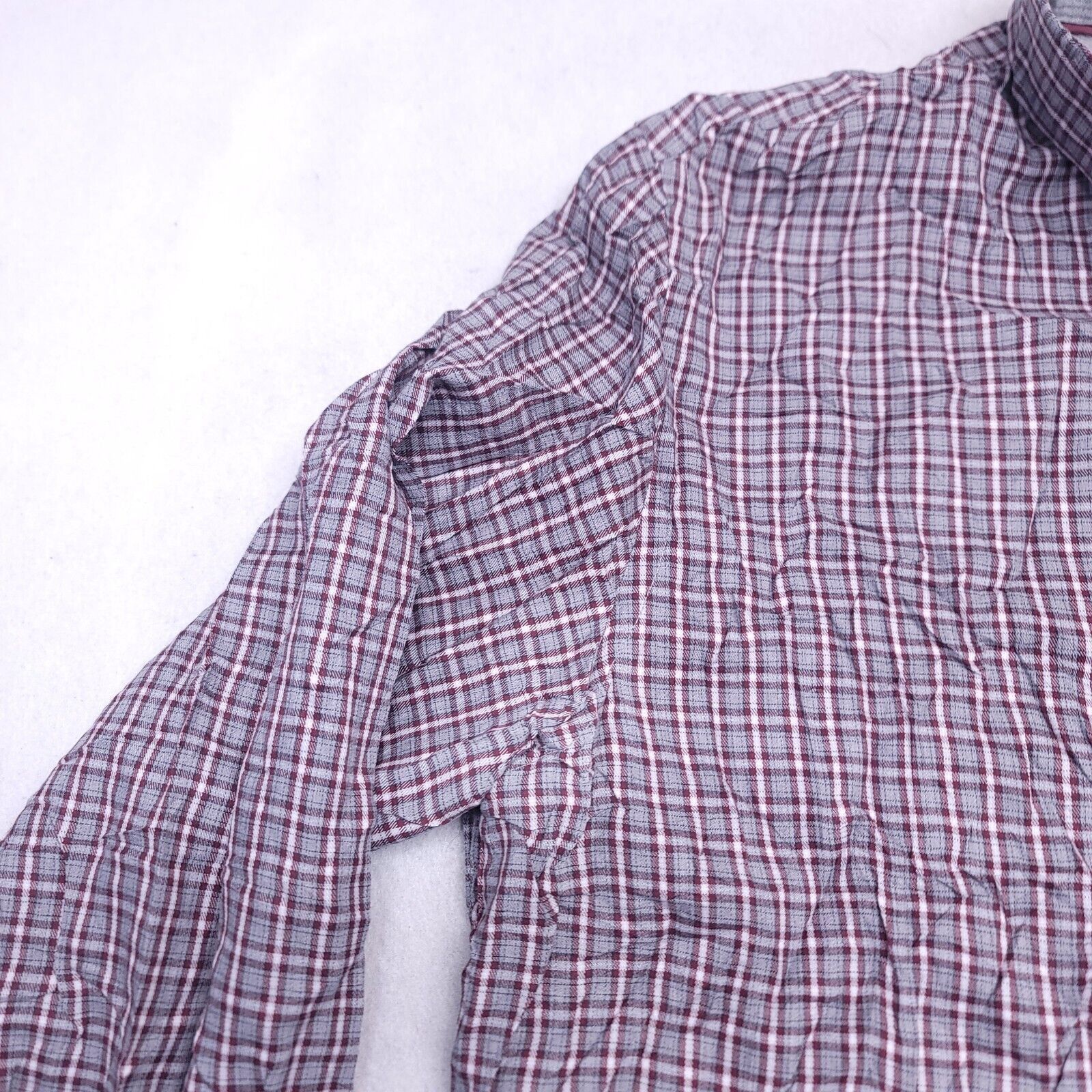 Jos. A. Bank Jos A Bank Tartan Flannel Button Up Shirt Mens Size L Maroon Size US L / EU 52-54 / 3 - 4 Thumbnail