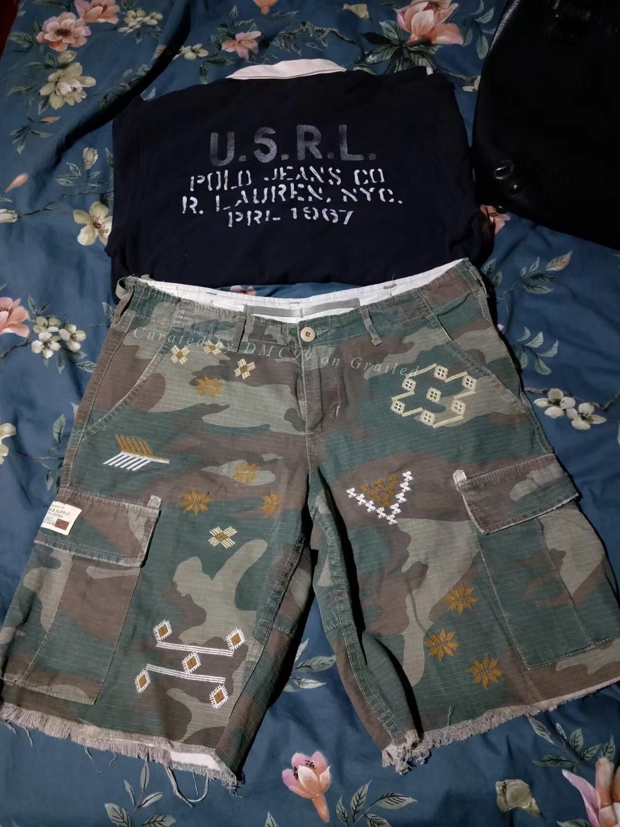 RRL Ralph Lauren Ralph Lauren Duck Camo Cargo Shorts Size US 34 / EU 50 - 1 Thumbnail