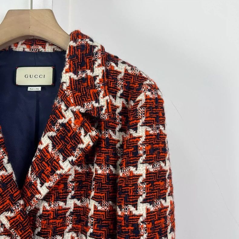 Gucci Gucci Red tweed woven suit jacket Size US XXS / EU 40 - 4 Thumbnail