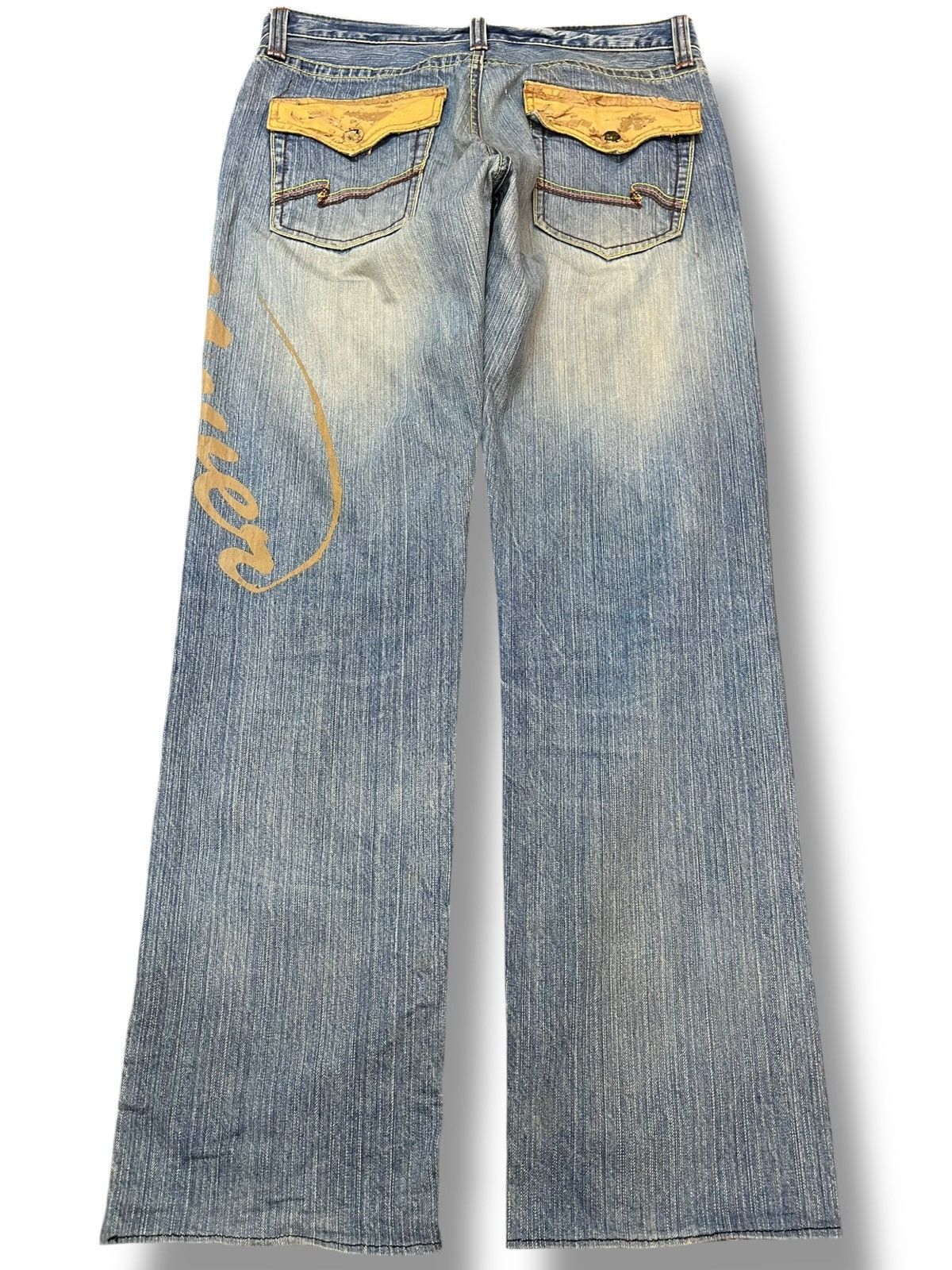 14th Addiction × Japanese Brand × Yasuyuki Ishii Vintage Japanese Brand Note Printed Worn Look Denim Size US 32 / EU 48 - 8 Thumbnail