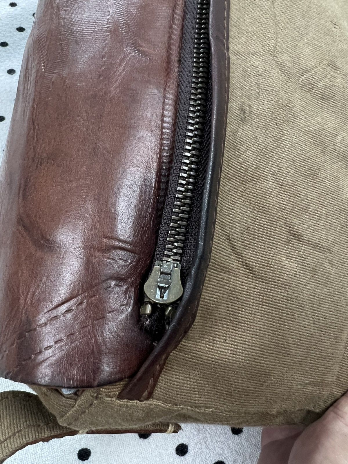 Japanese Brand Genten Canvas/Leather Crossbody Bag Size ONE SIZE - 19 Thumbnail