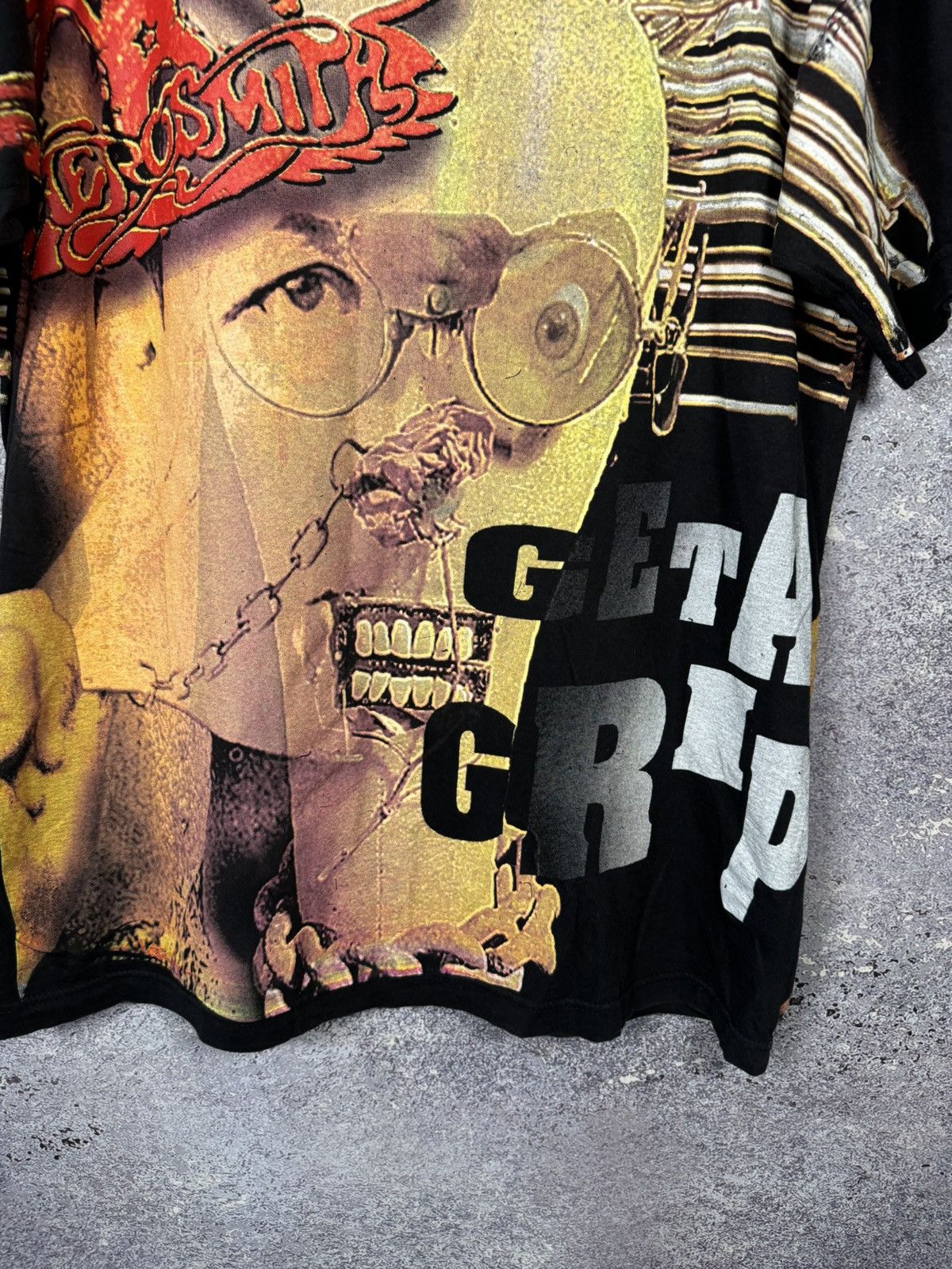 Band Tees × Vintage 90’s Aerosmith 1993 Get a Grip AOP Print Rare Tee Size US XL / EU 56 / 4 - 4 Thumbnail