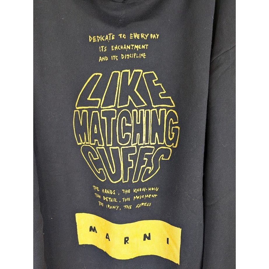 Marni o1rshd1 Brushed Organic Cotton Sweatshirt Hoodie in Black Size US L / EU 52-54 / 3 - 4 Thumbnail
