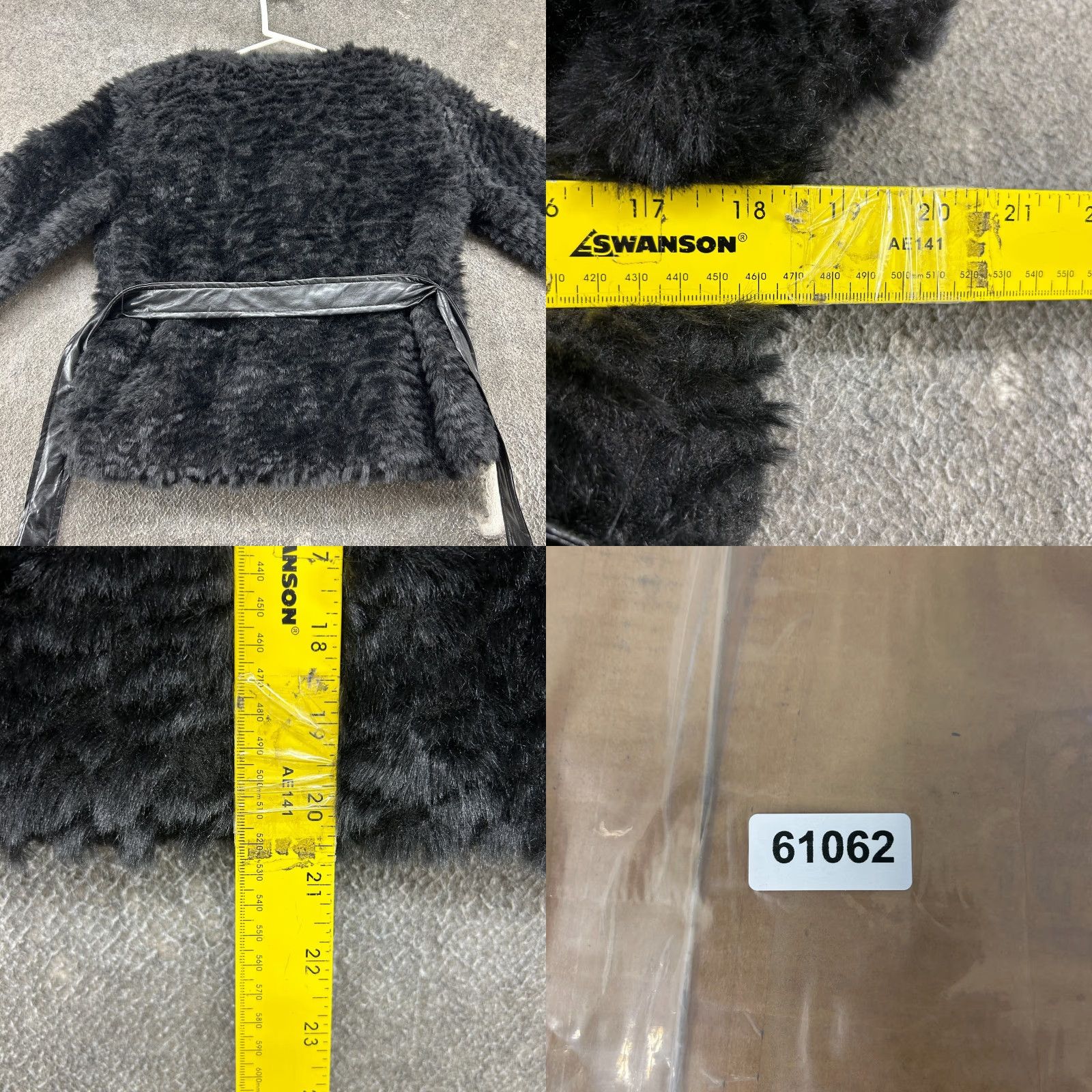 Vintage VINTAGE Fever Jacket Womens Small Black Coat Faux Fur Belted Club Rave Party Y2K Jacket/Coat Long 3/4 Sleeve Regular Women Size S / US 4 / IT 40 - 8 Thumbnail