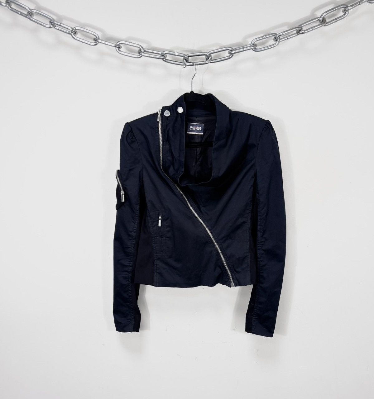 Jean Paul Gaultier Jean Paul Gaultier Women’s Navy/Black Asymmetrical Jacket Size L / US 10 / IT 46 - 1 Thumbnail