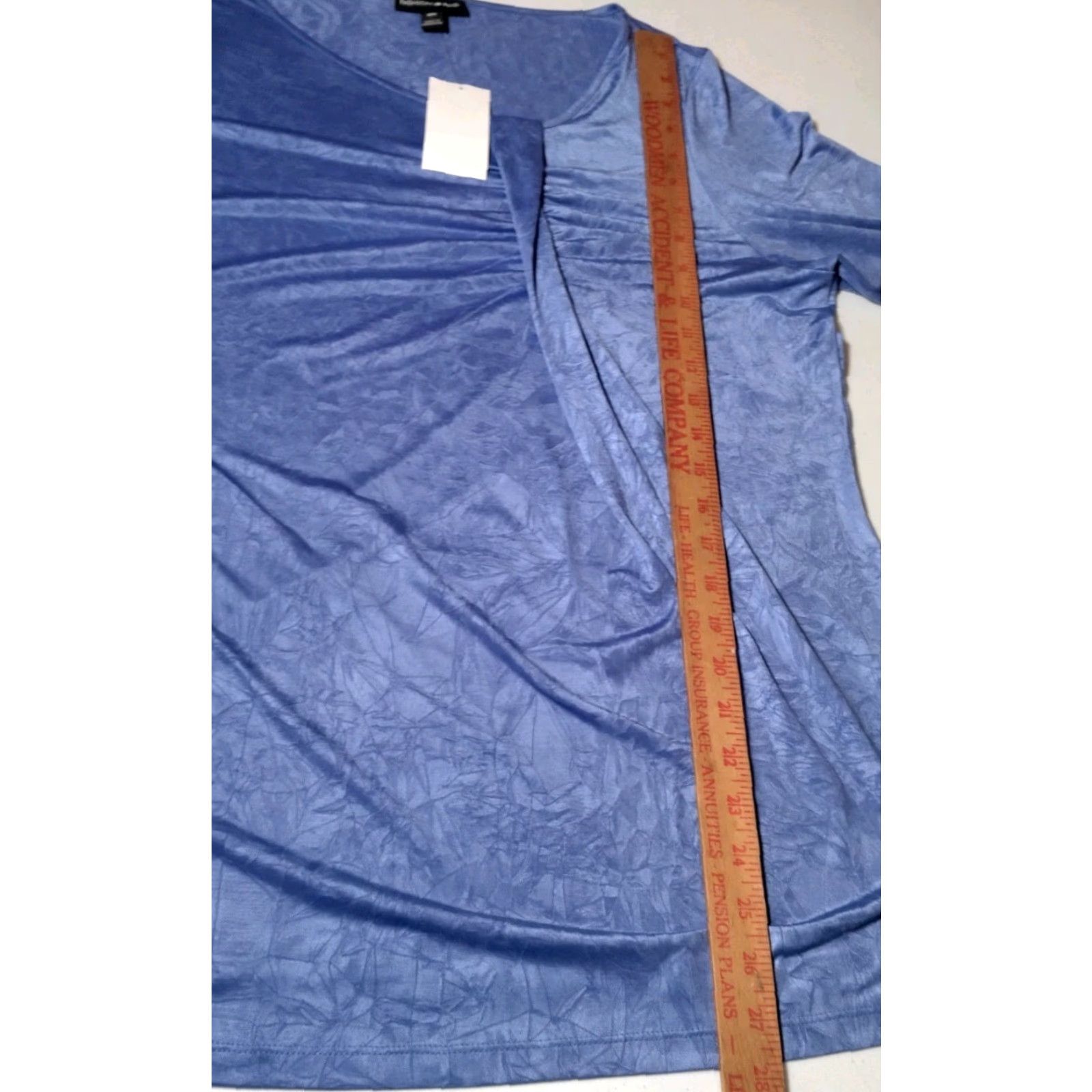 Vintage VINTAGE Fashion Bug Tunic Shirt 0X Womens Plus Long Sleeve Pullover Crinkle Stretch Polyester Blue Purple NOS Y2K Size XL / US 12-14 / IT 48-50 - 4 Thumbnail