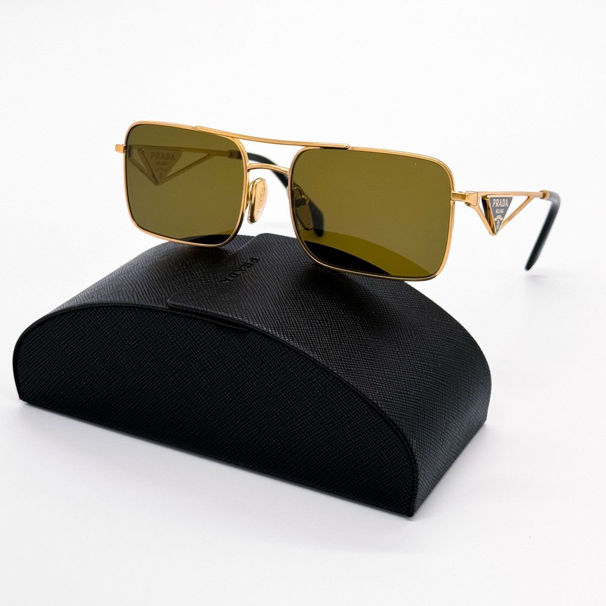 Prada NEW PRADA SPR A52 15N01T SQUARE GOLD PRA52S 15N01T WOMEN Size ONE SIZE - 1 Thumbnail