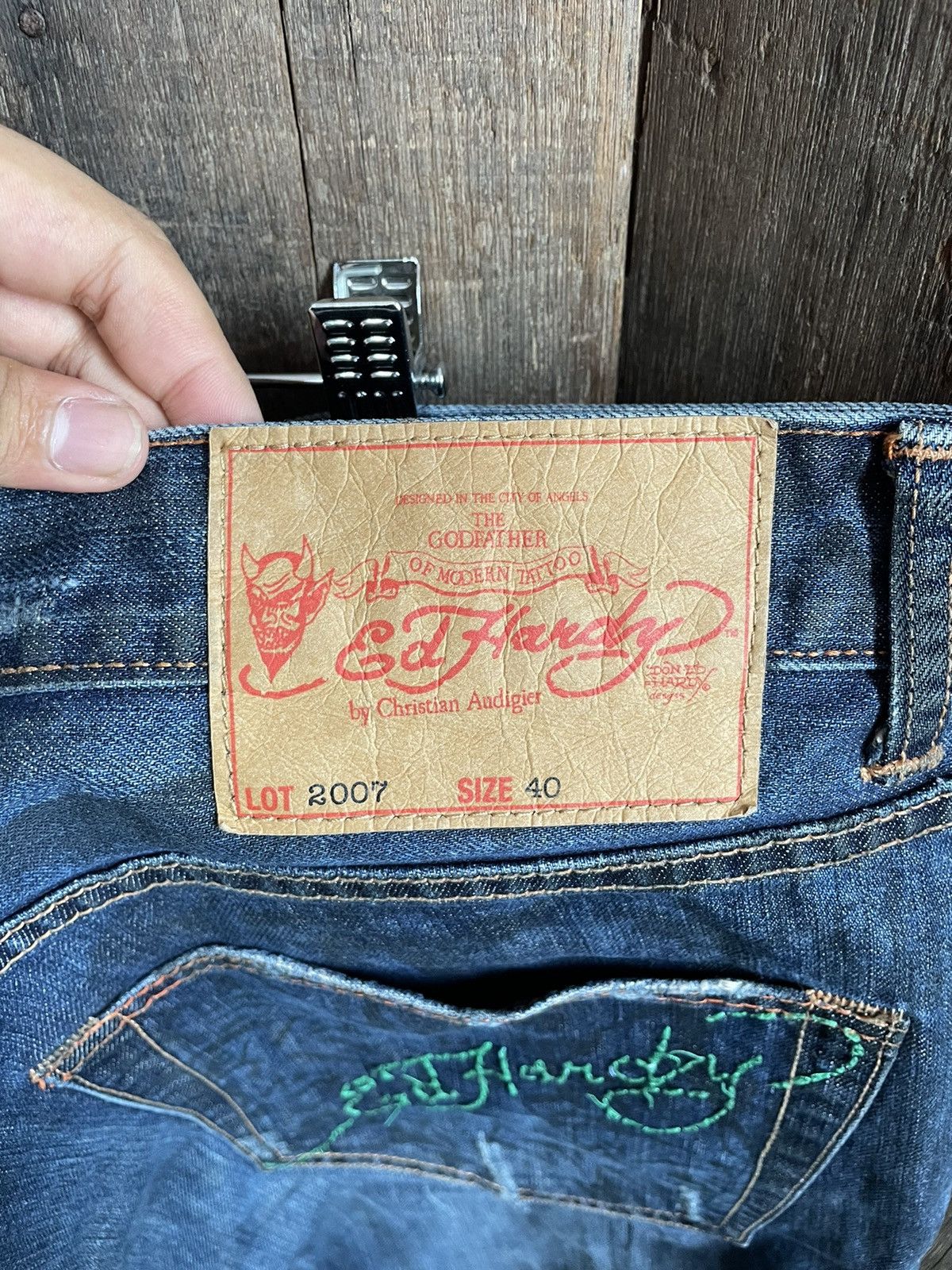 Christian Audigier × Ed Hardy Vintage Ed Hardy Denim Jeans Size US 40 / EU 56 - 9 Thumbnail