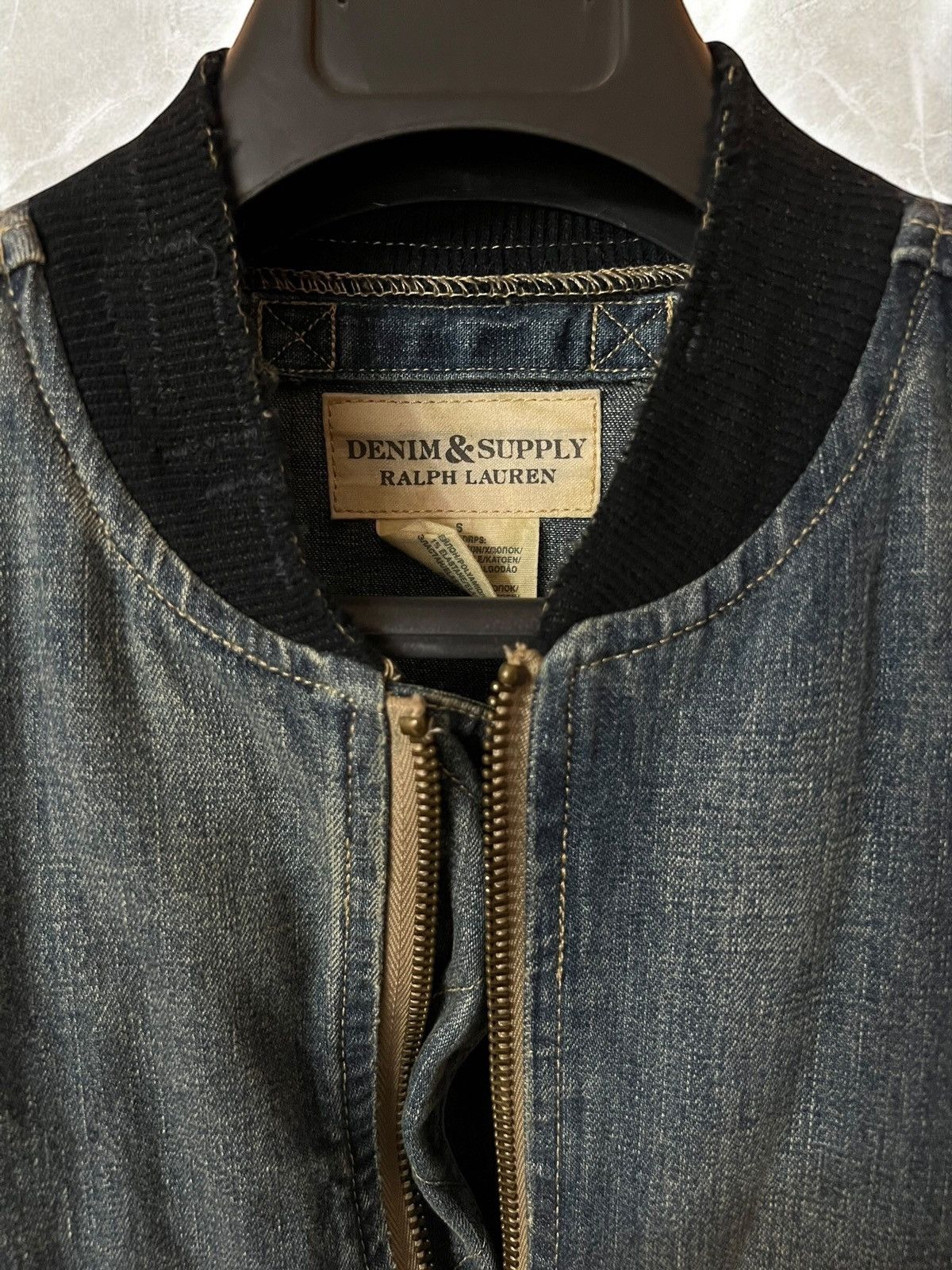 Denim & Supply Ralph Lauren × Polo Ralph Lauren × Vintage DENIM & SUPPLY RALPH LAUREN Denim Bomber jacket ma1 painted Size US M / EU 48-50 / 2 - 4 Thumbnail