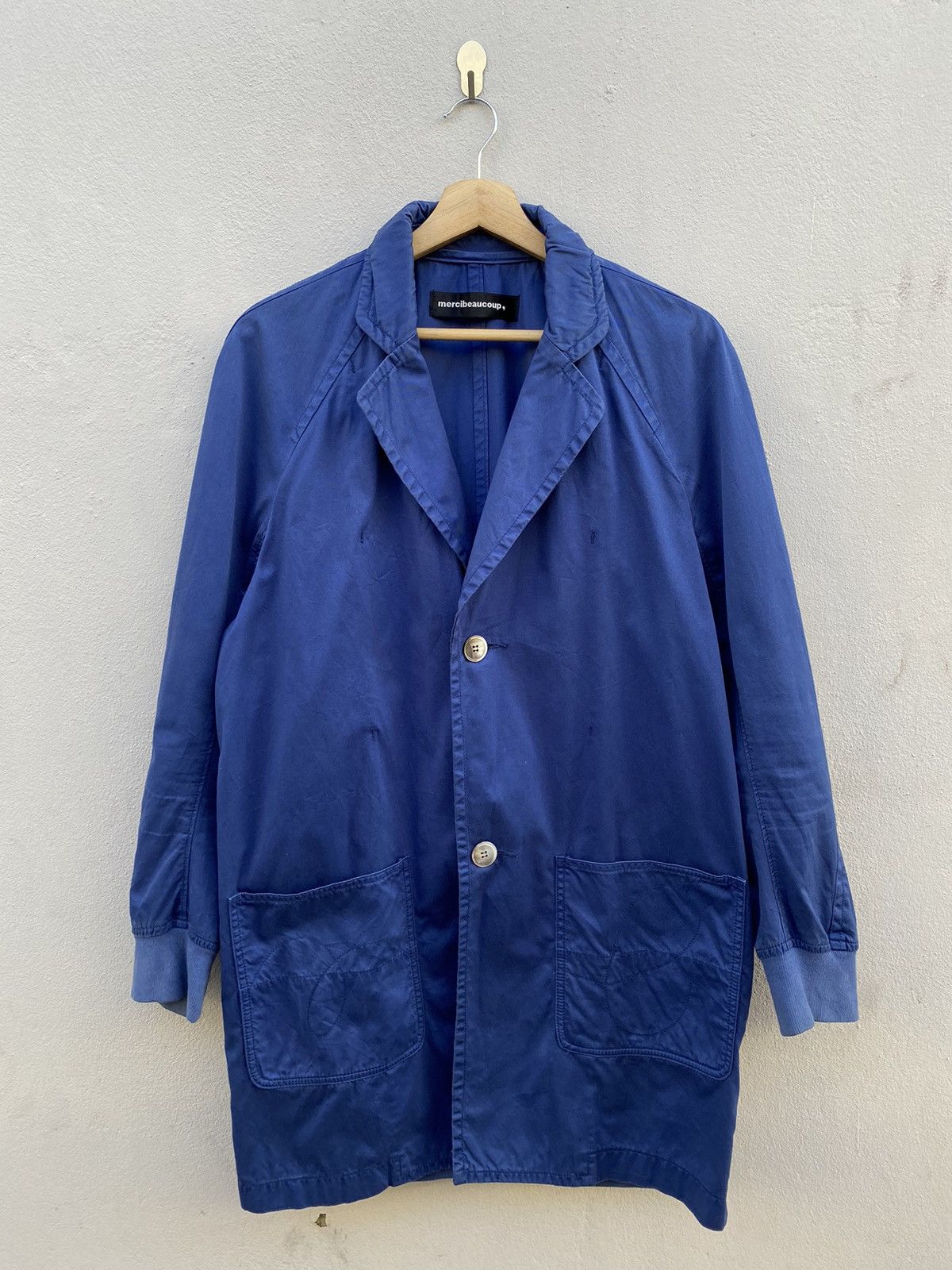 Designer × Issey Miyake × mercibeaucoup Mercibeaucoup by ISSEY MIYAKE Long Parka Blue Garment-Dyed Size US L / EU 52-54 / 3 - 1 Thumbnail
