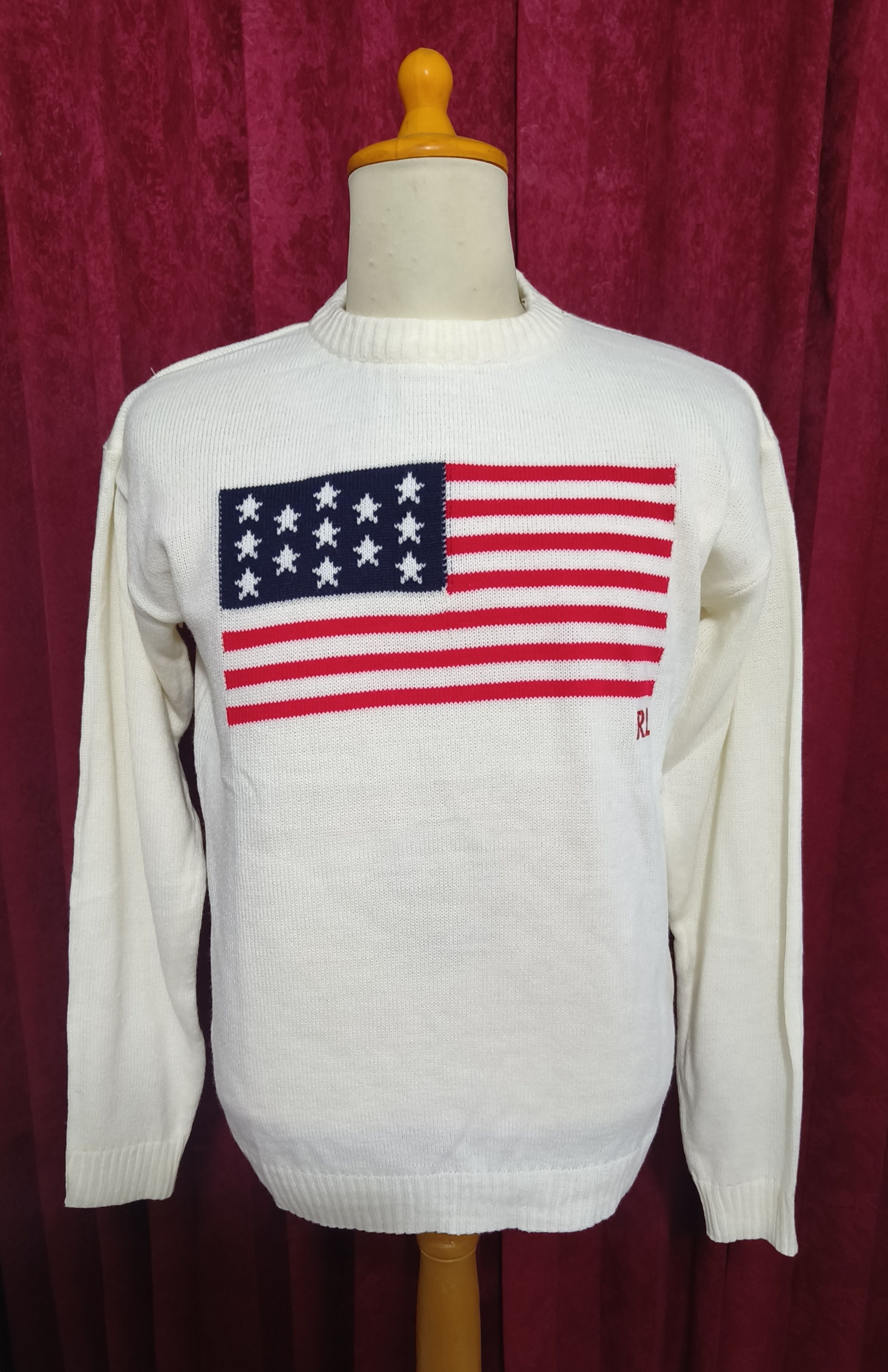 Designer POLO RALPH LAUREN PRL USA Flag Knitwear Knit Sweater / NWT Size US M / EU 48-50 / 2 - 5 Thumbnail