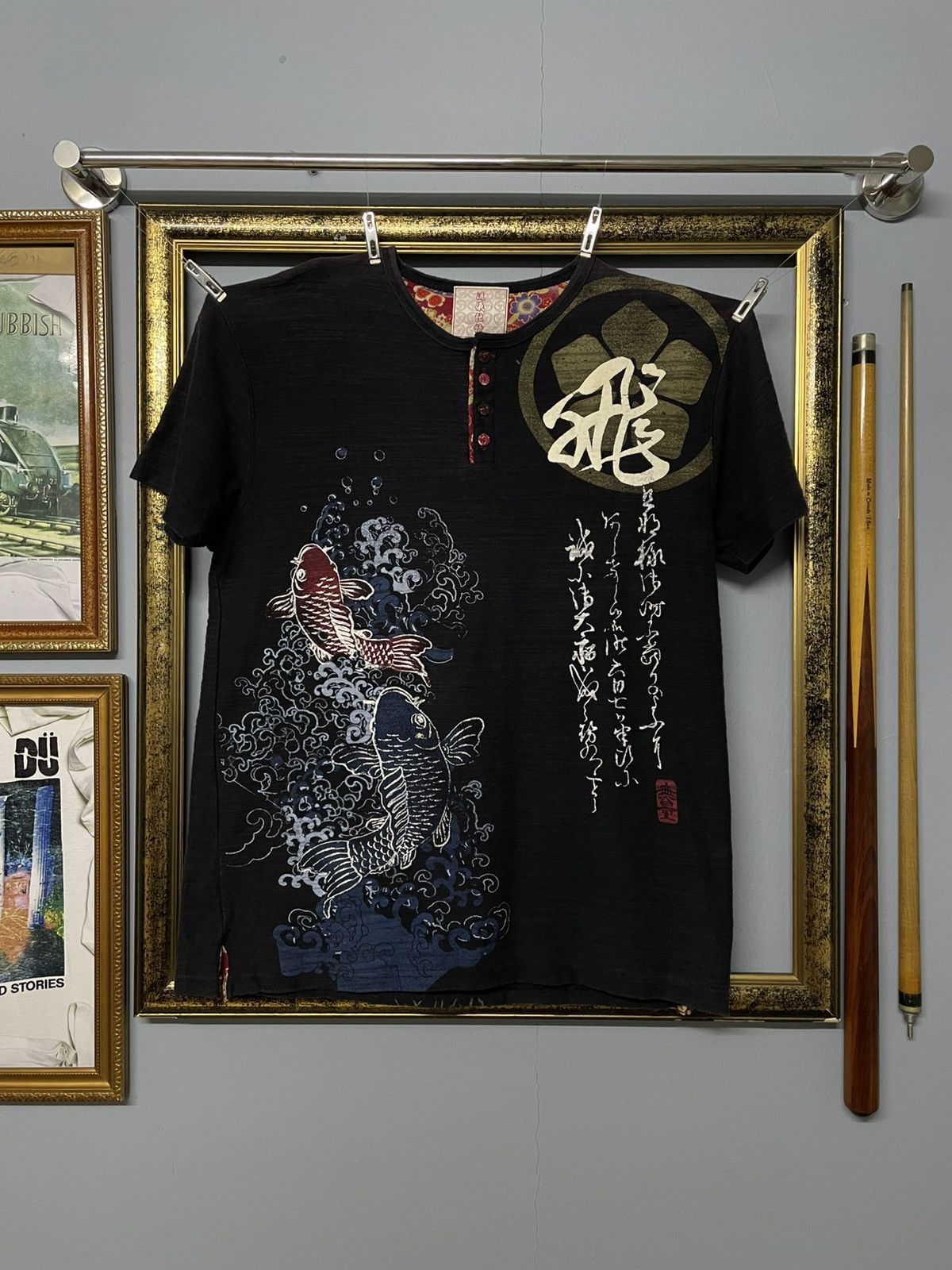 Designer × Japanese Brand × Vintage Vintage 1990s Japan Designer Traditional Sukajan Koi Tshirt Size US M / EU 48-50 / 2 - 1 Thumbnail