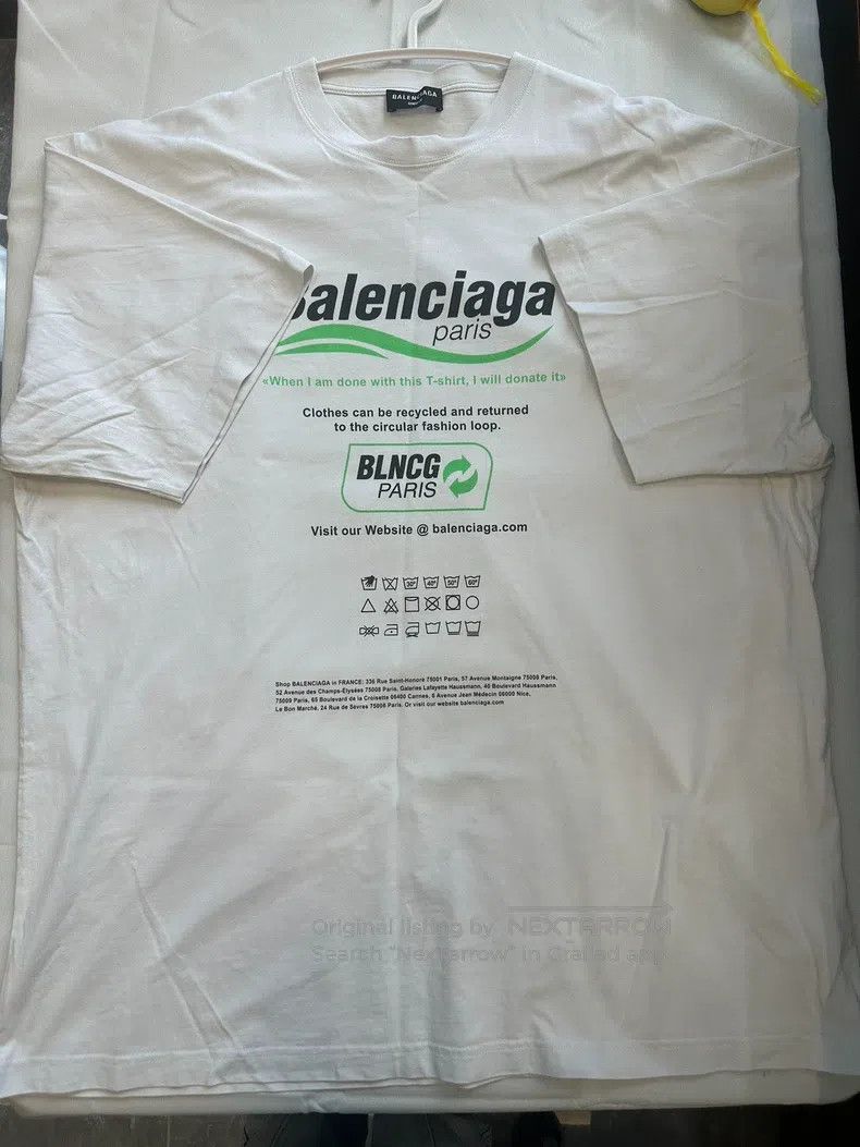 Balenciaga Balenciaga White Eco-Friendly Short Sleeve Size US M / EU 48-50 / 2 - 1 Thumbnail
