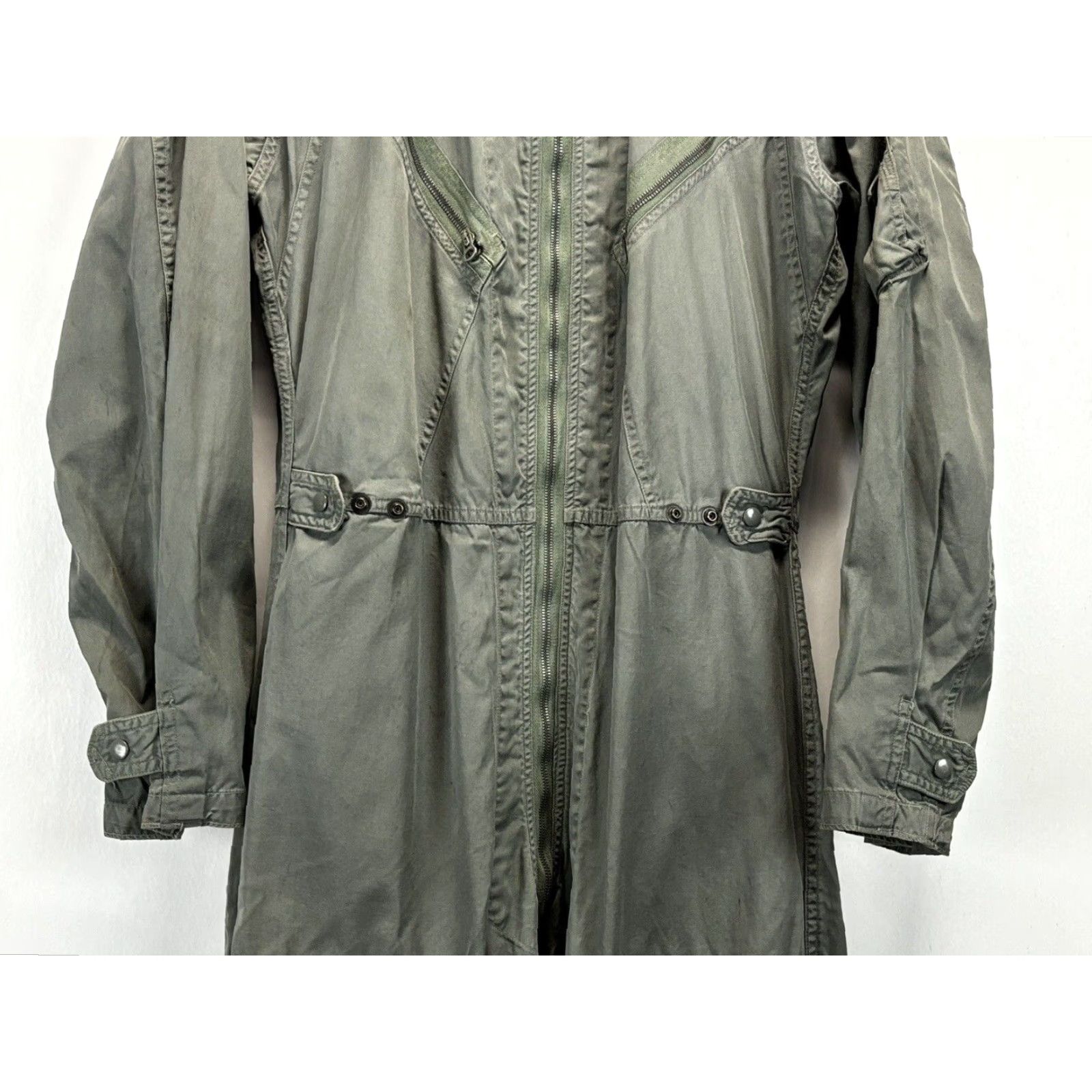 Vintage VINTAGE Allen Overall Company K2B Military Flight Suit 1963 Men’s Medium Sage Green Size 40R - 4 Thumbnail