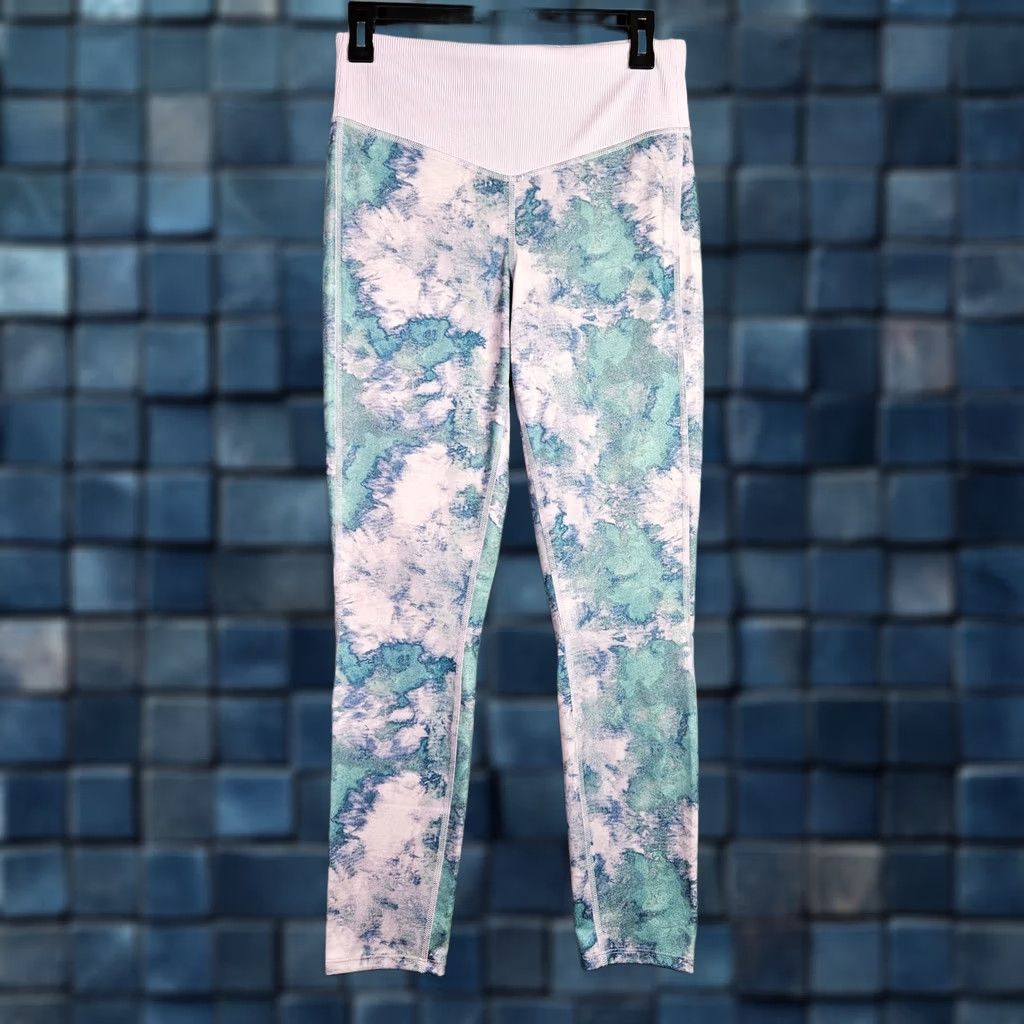 The North Face The North Face Leggings Women Large Blue White Tie Dye Activewear Size 36" / US 14 / IT 50 - 1 Thumbnail