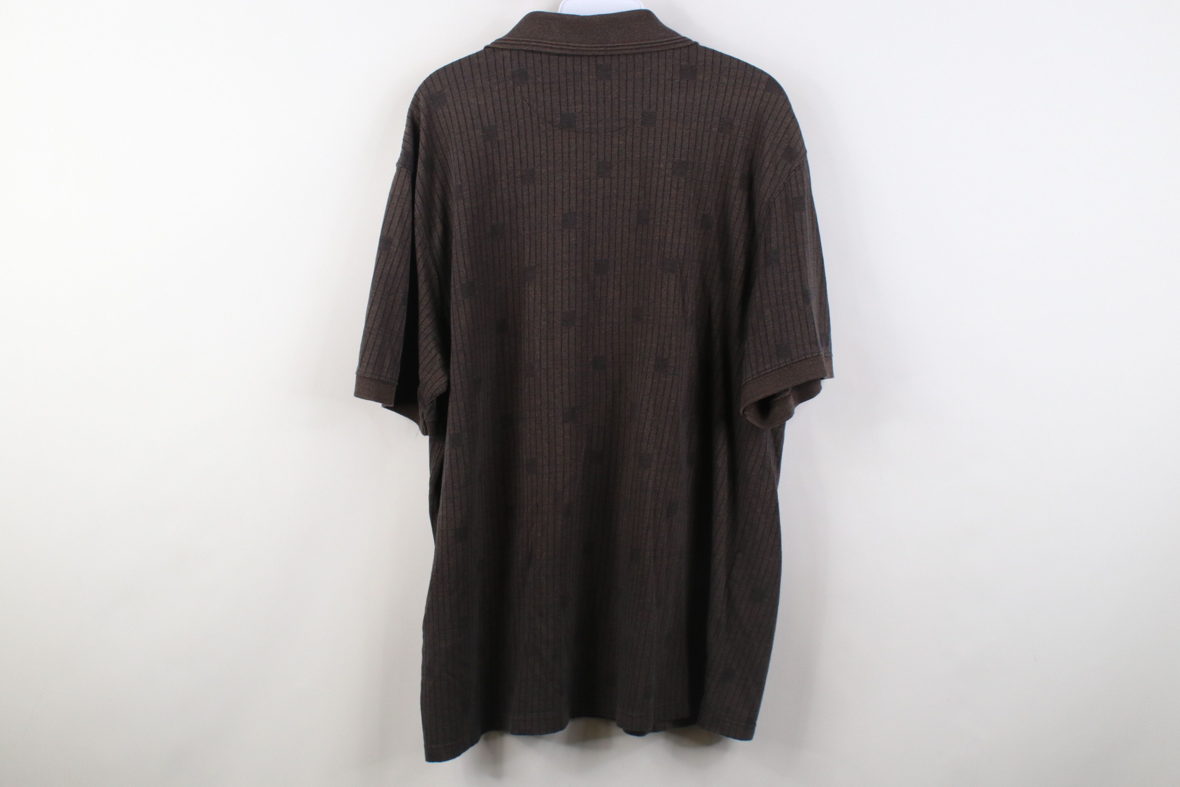 Vintage Vintage 90s Streetwear Striped Knit Golf Polo Shirt Brown Size US XL / EU 56 / 4 - 10 Thumbnail