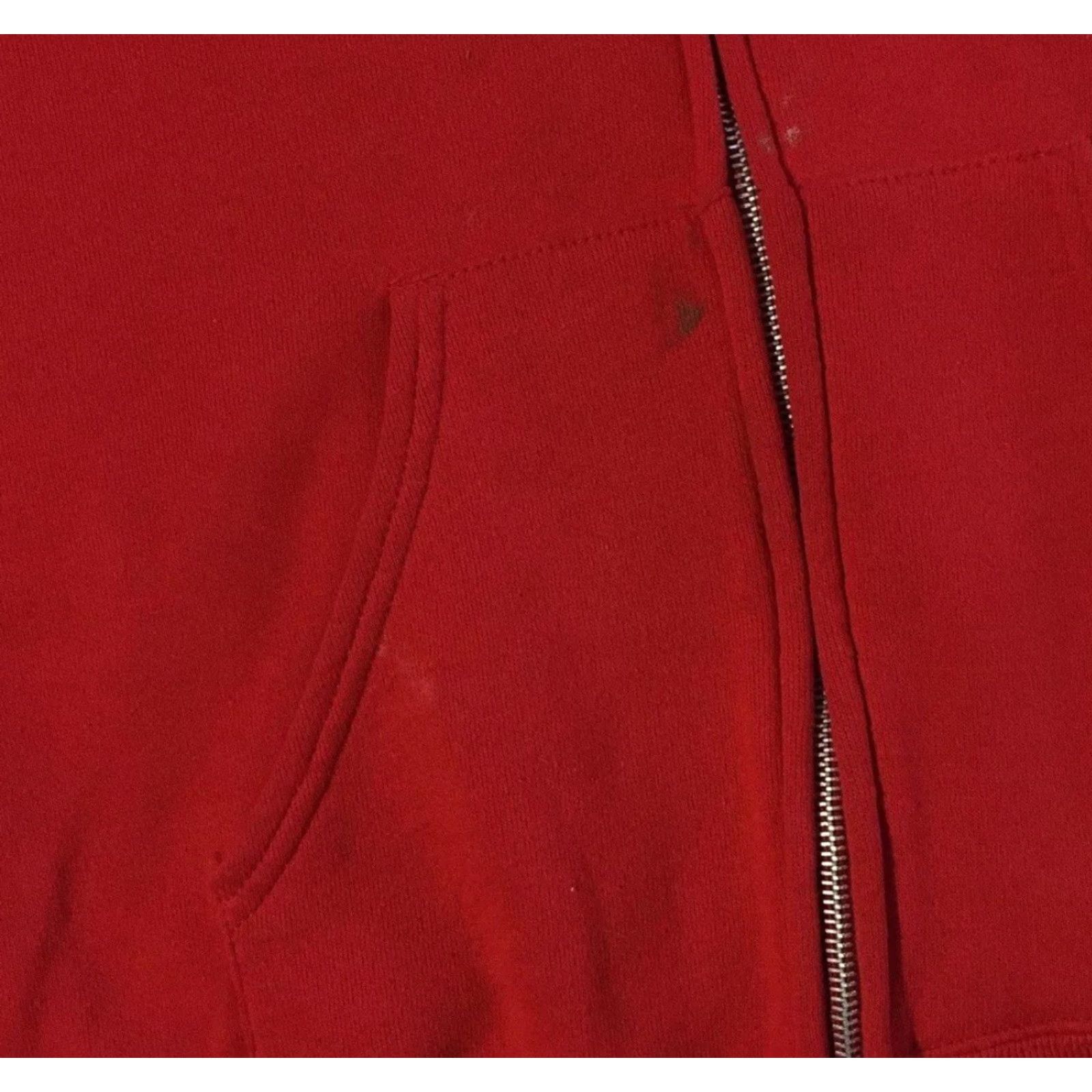 IDEA VINTAGE Trucker Hoodie L USA Red Zip Up 80s 90s Grunge Skate Surf Punk Biker Track & Field Made in USA Mens Sweatshirt Full Zip Size US L / EU 52-54 / 3 - 4 Thumbnail