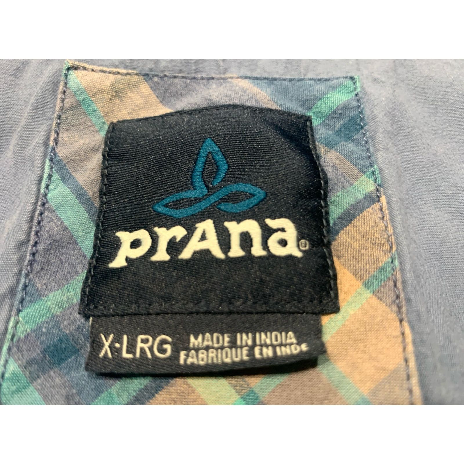 Prana prAna Men's Short Sleeve Button-Down Shirt Blue Plaid XL Casual All Seasons Size US XL / EU 56 / 4 - 4 Thumbnail