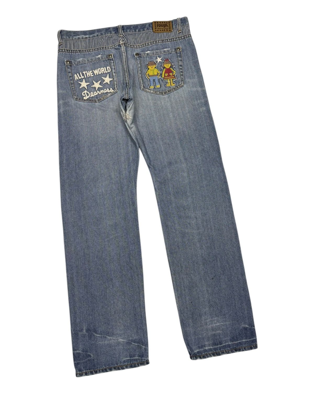 Other 🔥Vintage UNION MADE Patchwork Distressed Denim Jeans Size US 34 / EU 50 - 6 Thumbnail