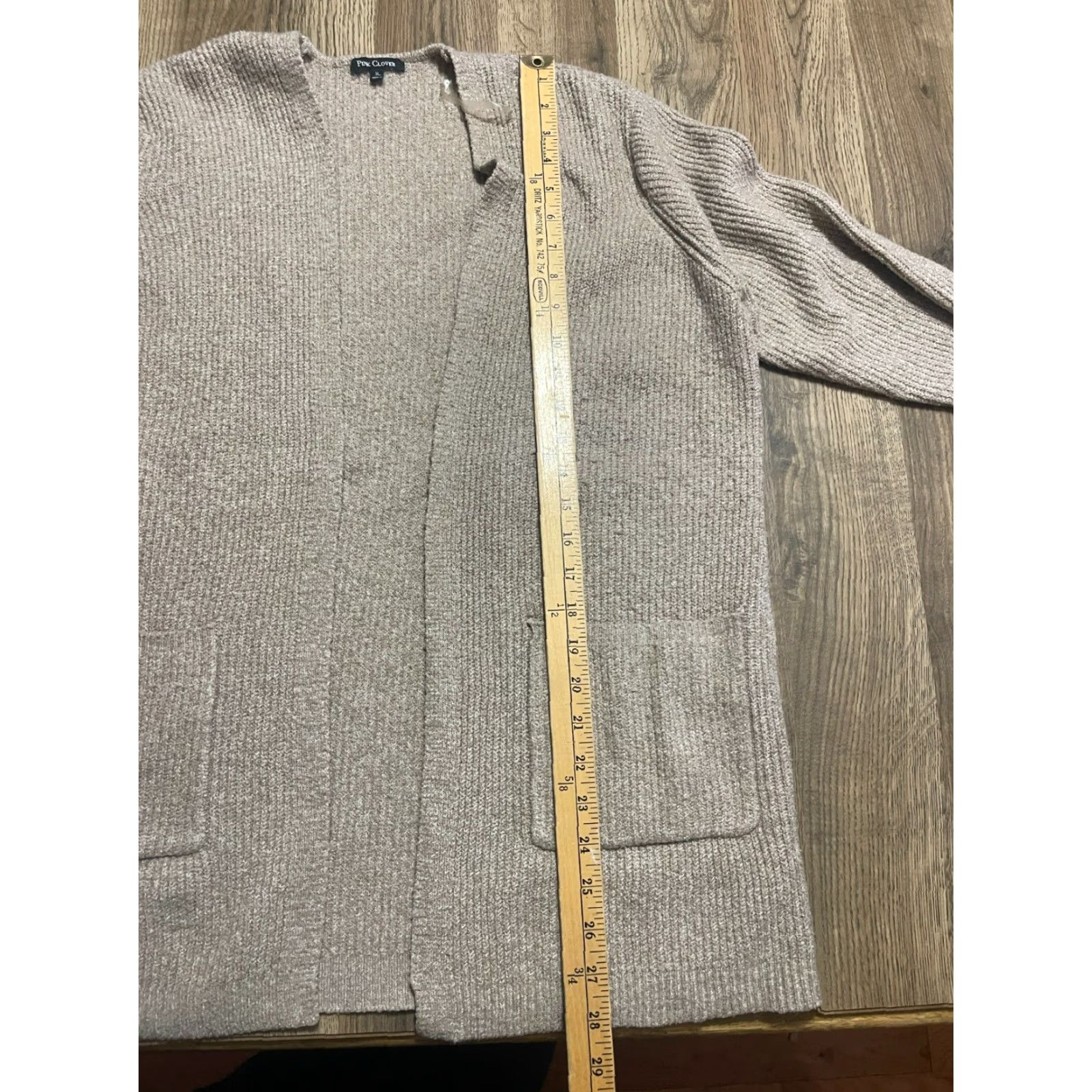 Vintage Pink Clover Cardigan Sweater, Women’s XL, Brown, Open Long Sleeve Knit, Regular Fit, Casual, Fall/Spring/Summer, Women Size XL / US 12-14 / IT 48-50 - 6 Thumbnail