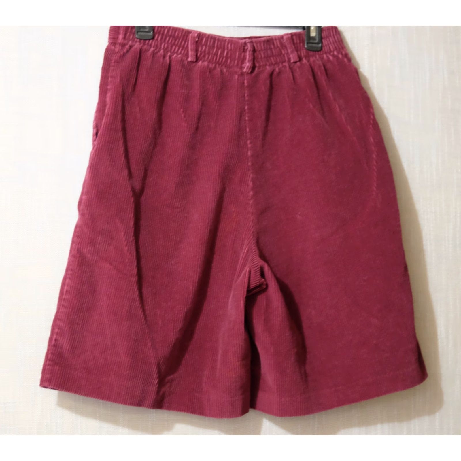 Vintage VINTAGE Counterparts Mom Shorts Corduroy Brugundy Pleated Front Women's 14 #H94-34 Size 36" / US 14 / IT 50 - 6 Thumbnail