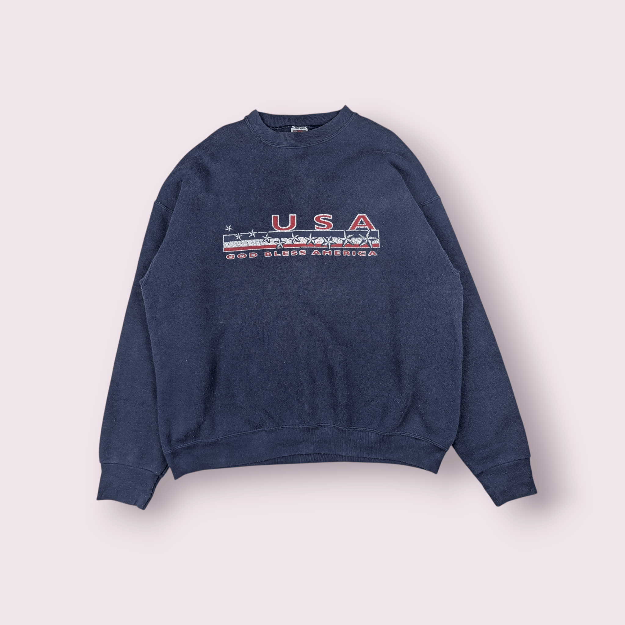 Flag & Anthem 90's USA God Bless America Graphic Logo Sweatshirts Size US XL / EU 56 / 4 - 2 Thumbnail
