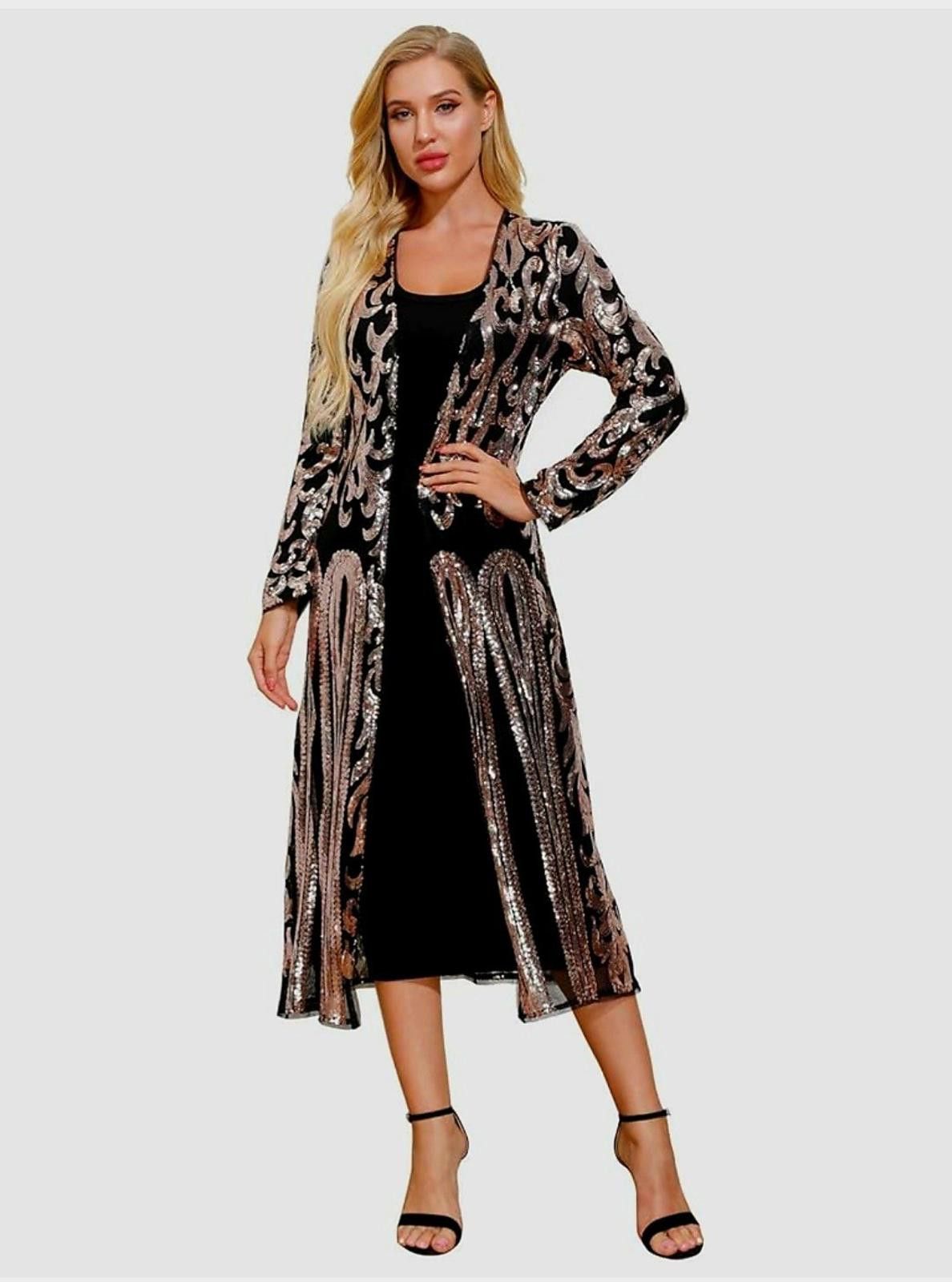 Other Women Long Sleeve Glitter Cardigan Open Front Blazers M-size Size M / US 6-8 / IT 42-44 - 1 Thumbnail
