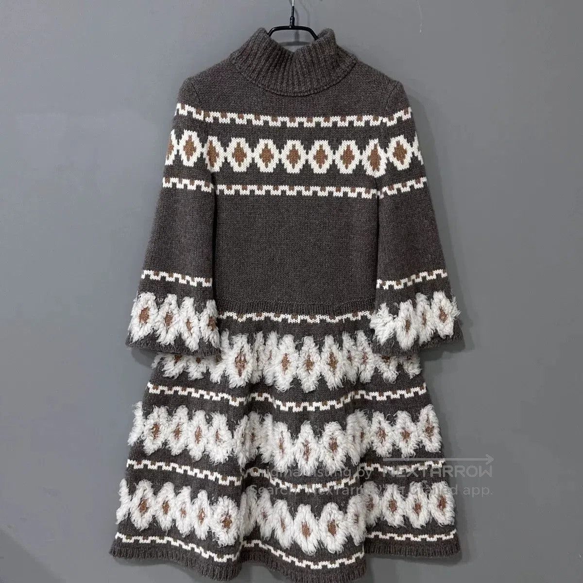 Chanel chanel wool knit dress with geometric pattern. Size XS / US 0-2 / IT 36-38 - 4 Thumbnail