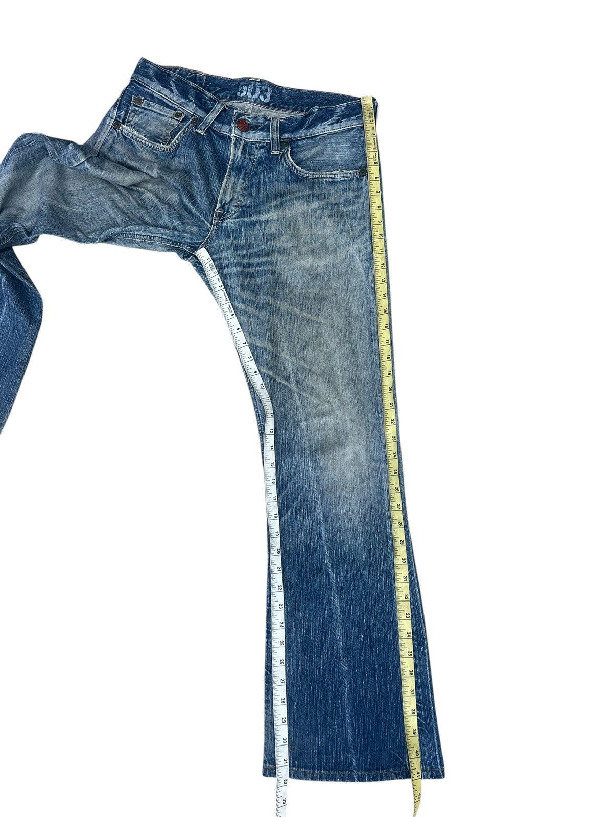 Edwin Vintage Y2K Edwin 503 BT500 Dirty Mud Denim Flare Jeans Size US 32 / EU 48 - 4 Thumbnail