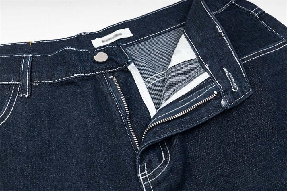Japanese Brand × Jean Men's trendy loose contrast plaid straight jeans Size US 32 / EU 48 - 5 Thumbnail
