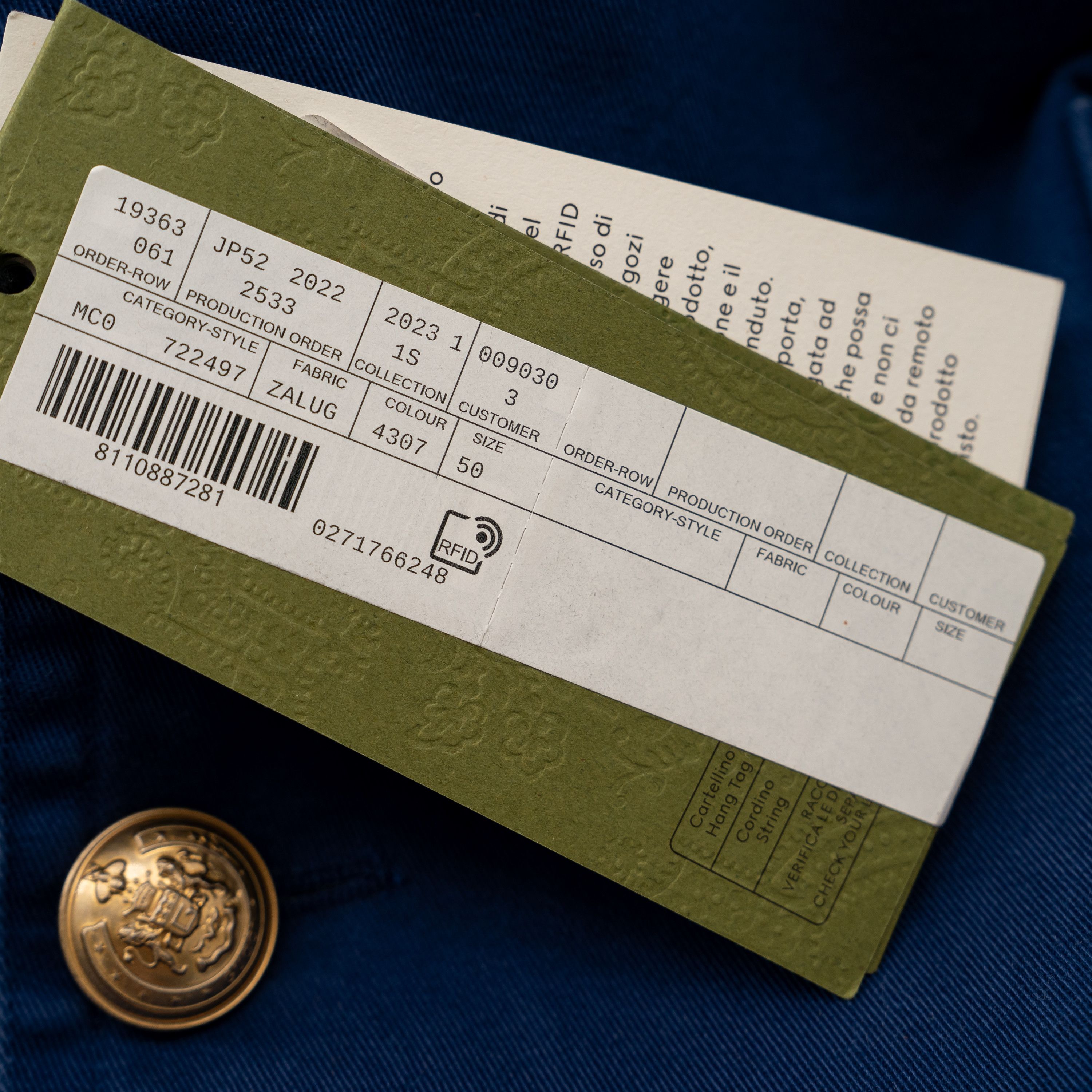 Gucci 50 L - Gucci Drill Jacket Cotton Blue Blazer Size US L / EU 52-54 / 3 - 6 Thumbnail
