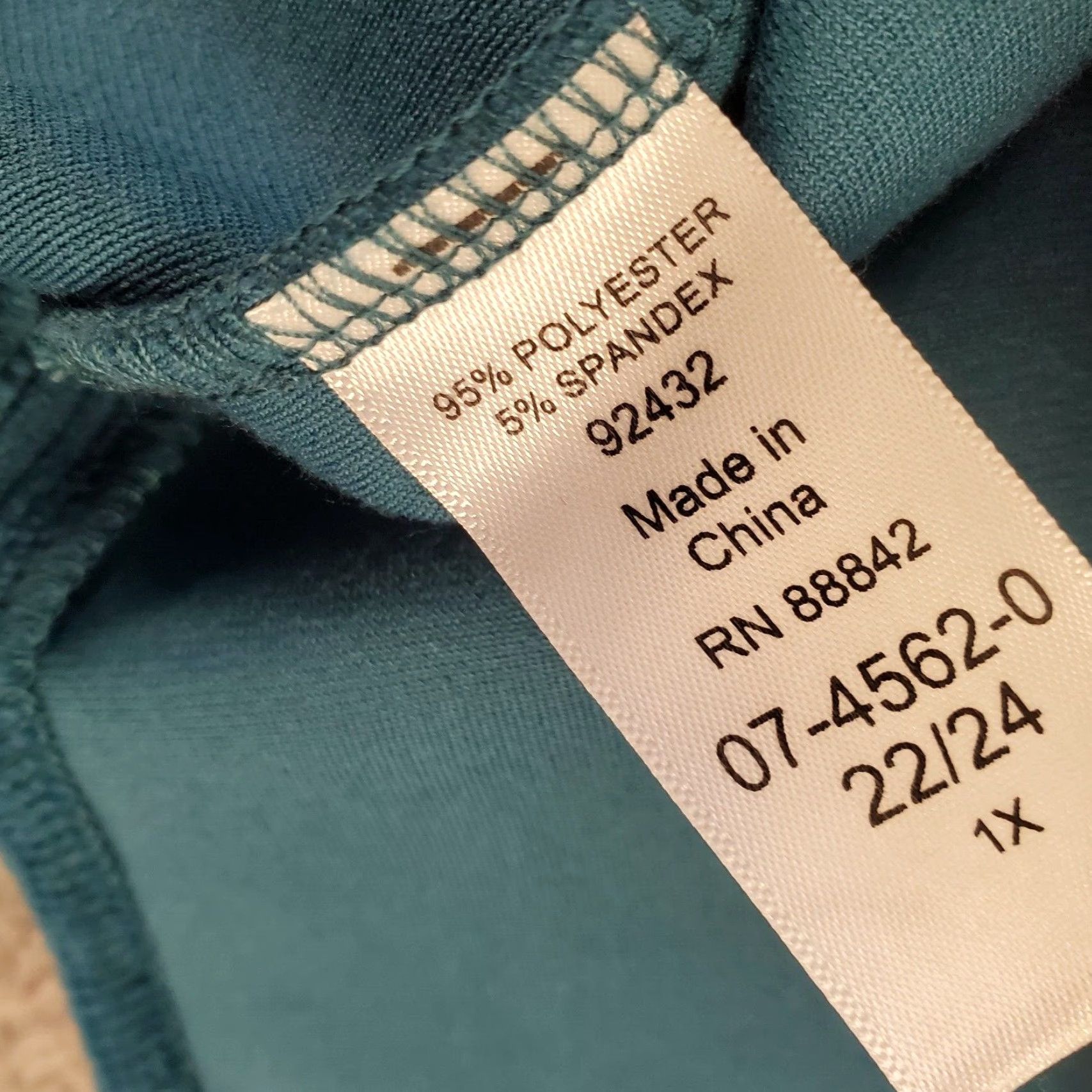 Vintage Womens Velour Top 1X Teal Flutter Sleeve Ruffle Pullover Blouse Easy Care Velour Woman Within 1X Blue Solid Classic Casual Size XL / US 12-14 / IT 48-50 - 8 Thumbnail