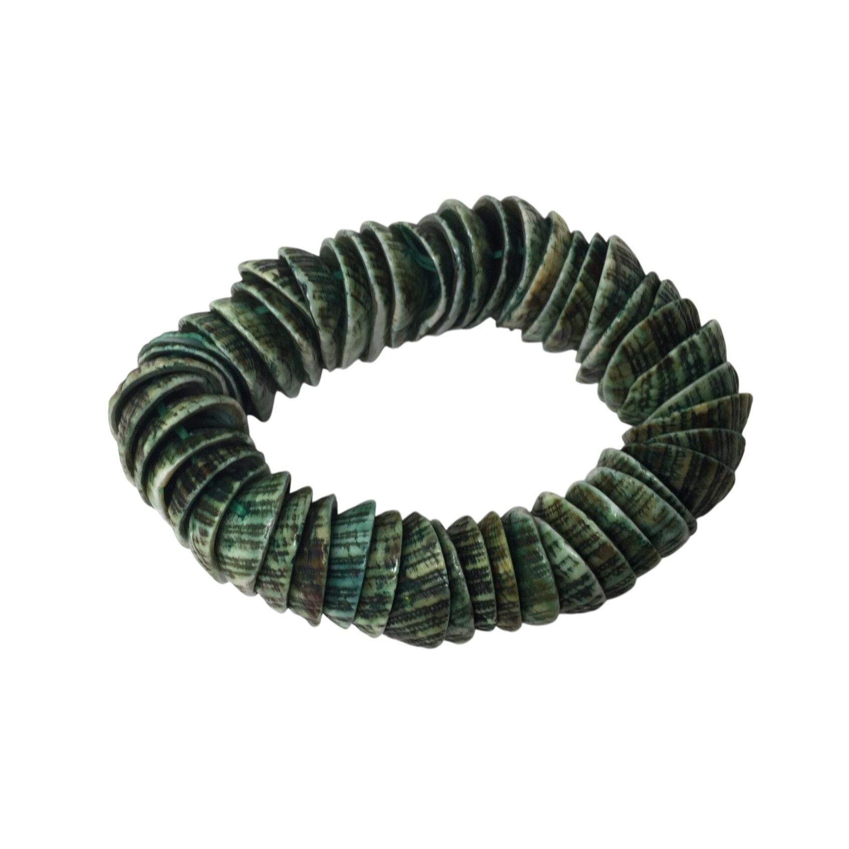 Other Women's Green Shell Stretchy Statement Bracelet Size ONE SIZE - 2 Thumbnail