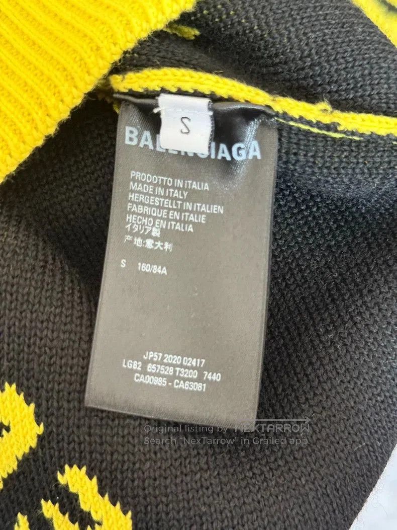 Balenciaga Balenciaga Yellow Logo Print Sweater. Size US S / EU 44-46 / 1 - 4 Thumbnail