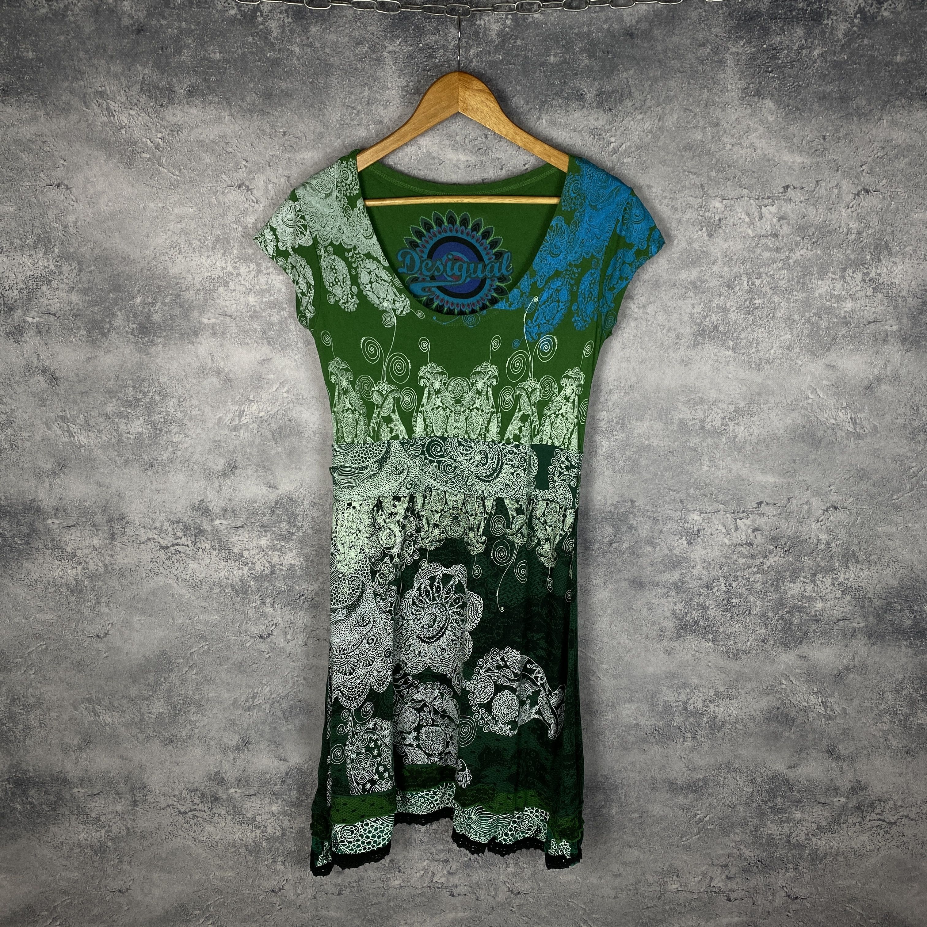 Desigual Desigual Dress Women's Size L Multicolor Short Sleeve Size L / US 10 / IT 46 - 1 Thumbnail