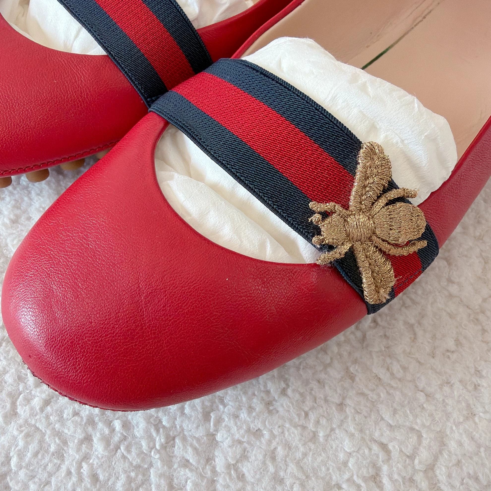 Gucci Gucci red flats Women's 36½ Size US 5.5 / IT 35.5 - 4 Thumbnail