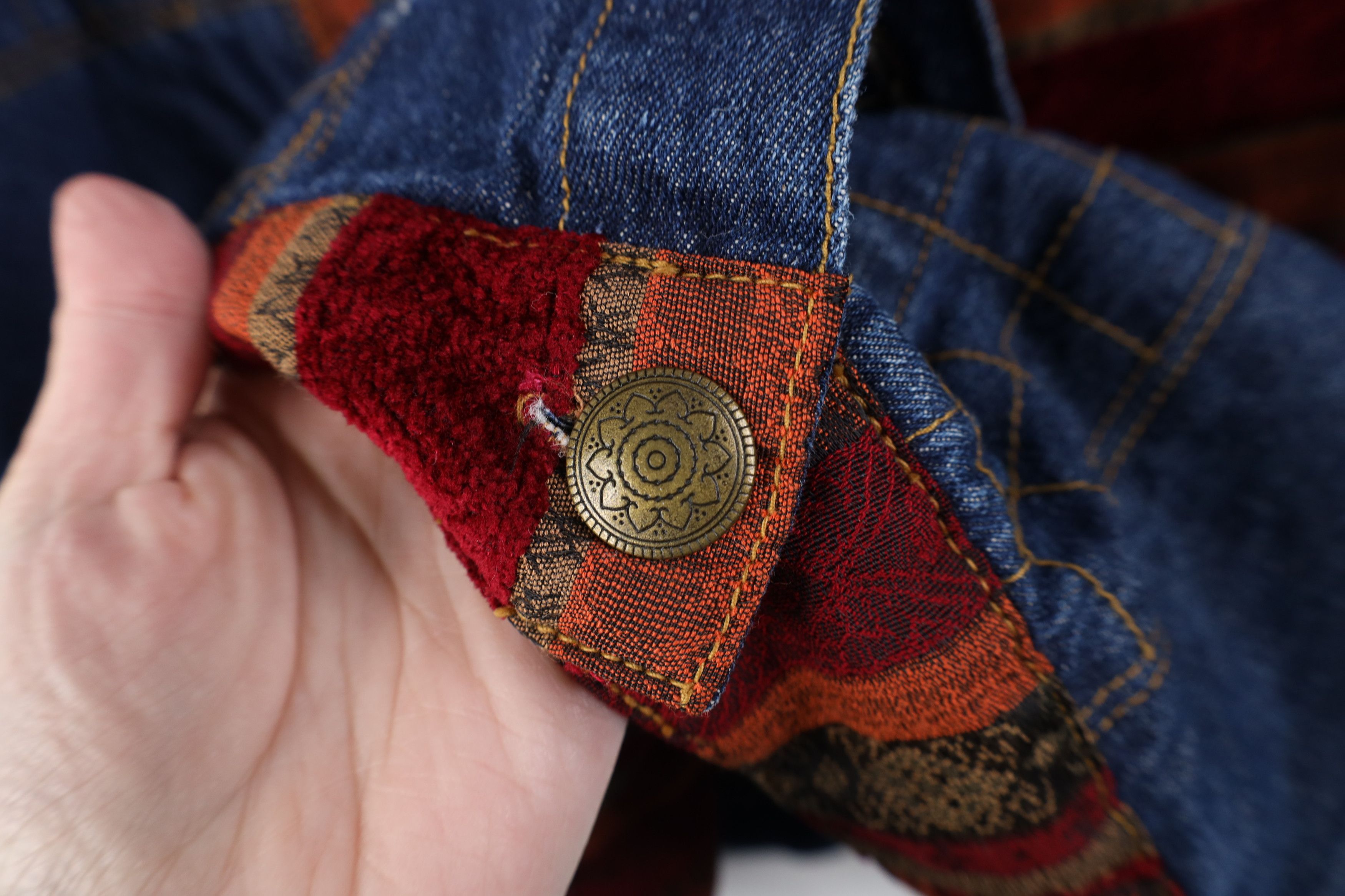 Vintage Vintage 90s Y2K Streetwear Patchwork Denim Shirt Jacket Size L / US 10 / IT 46 - 6 Thumbnail