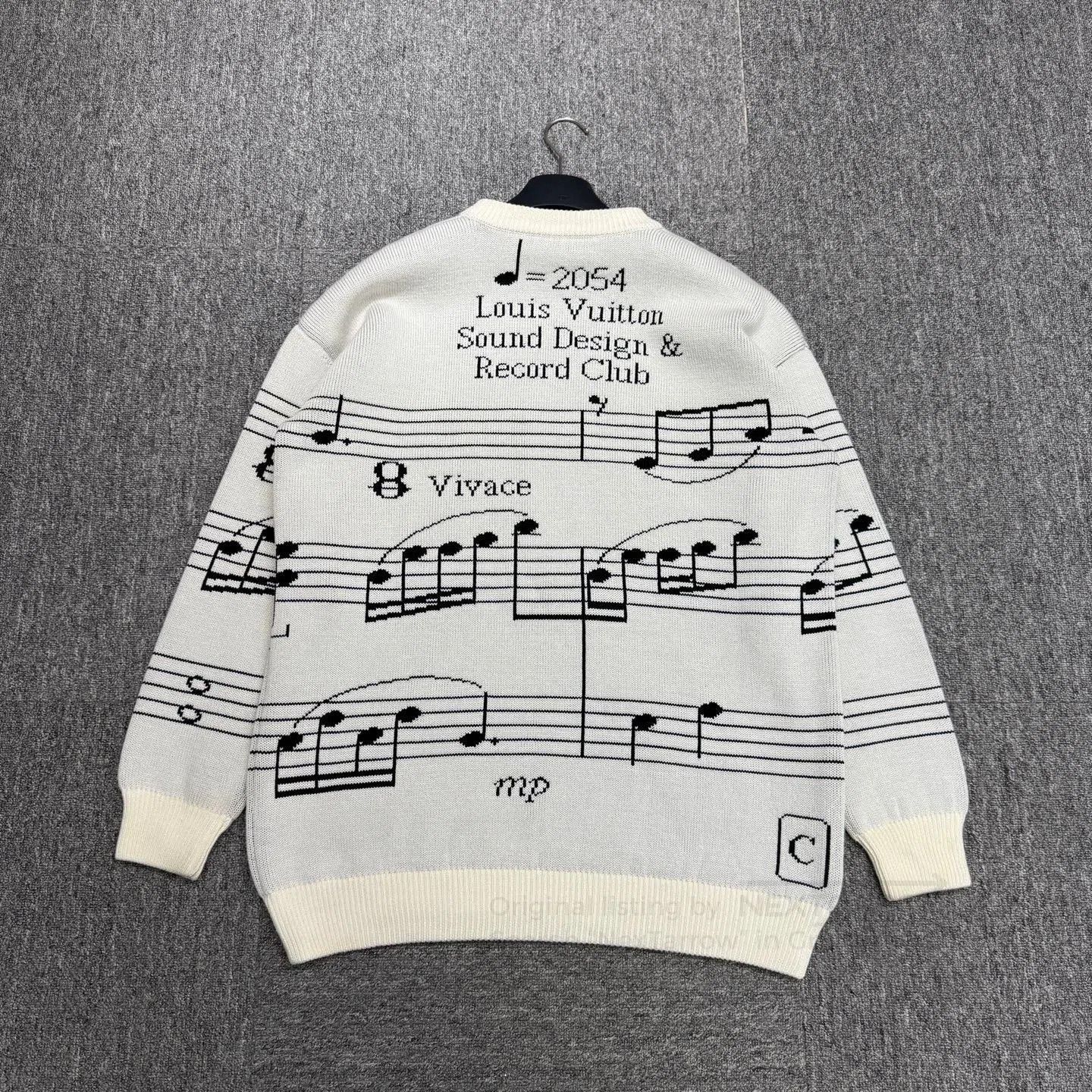 Louis Vuitton White Music Notes Knit Sweater XS. Size US XS / EU 42 / 0 - 5 Thumbnail