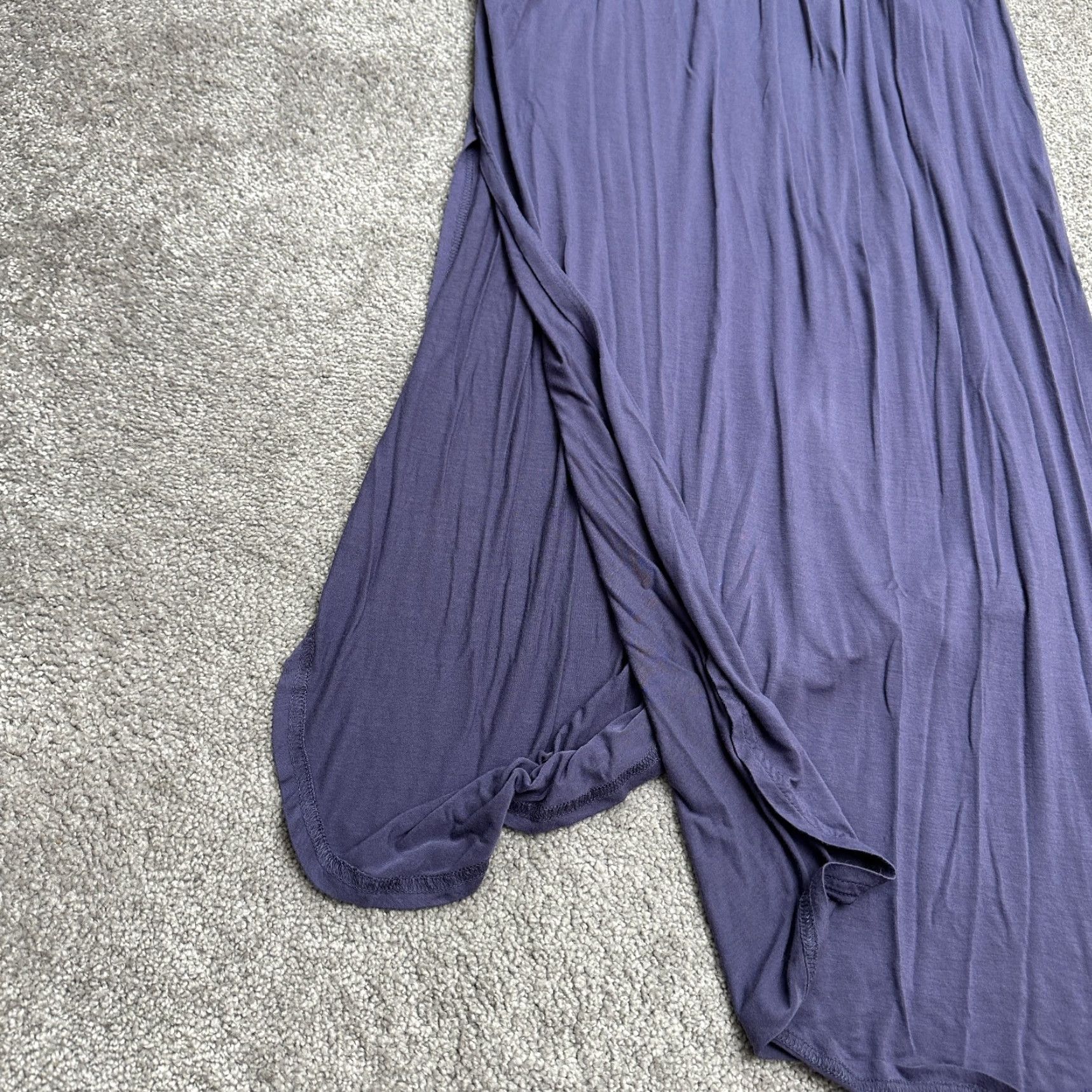 Vintage Unbranded Maxi Dress Off-Shoulder Knit Purple L Slit Pockets Beach Bohemian Womens Size L / US 10 / IT 46 - 5 Thumbnail
