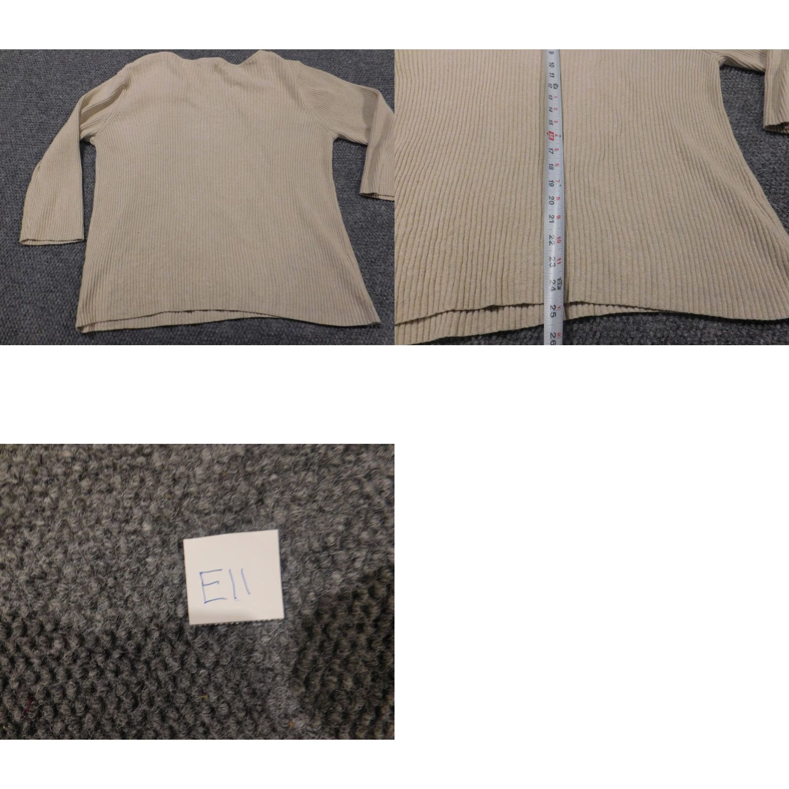 Avenue Avenue Sweater Pullover Women 22 Beige Long Sleeve Cotton Knit V-Neck Embroidered Casual Stretch Modern Vintage No Size 3XL / US 20-22 - 10 Thumbnail