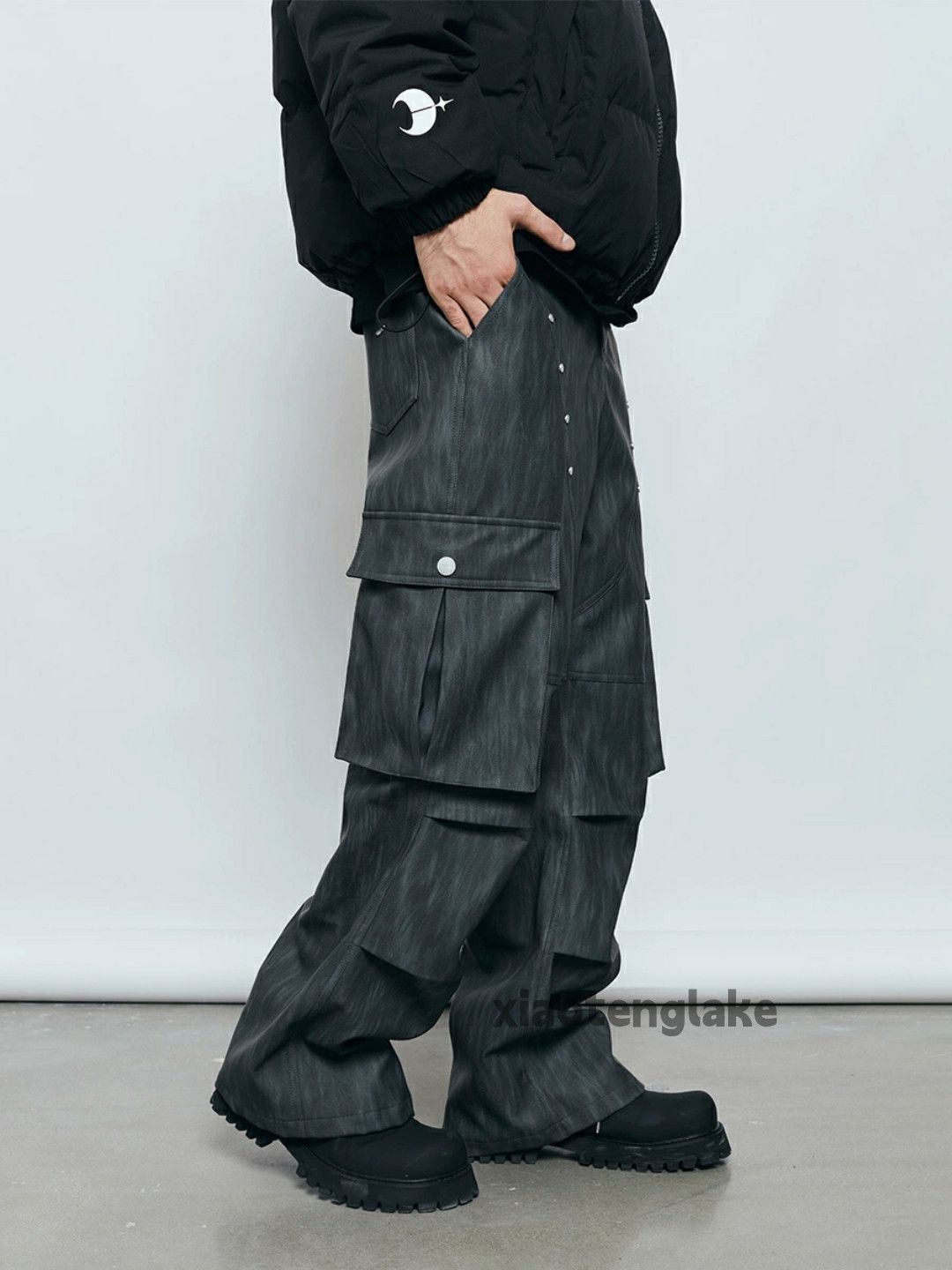 Designer × Japanese Brand × Vintage utility outdoor workwear loose baggy pleated cargo pants Size US 34 / EU 50 - 2 Thumbnail