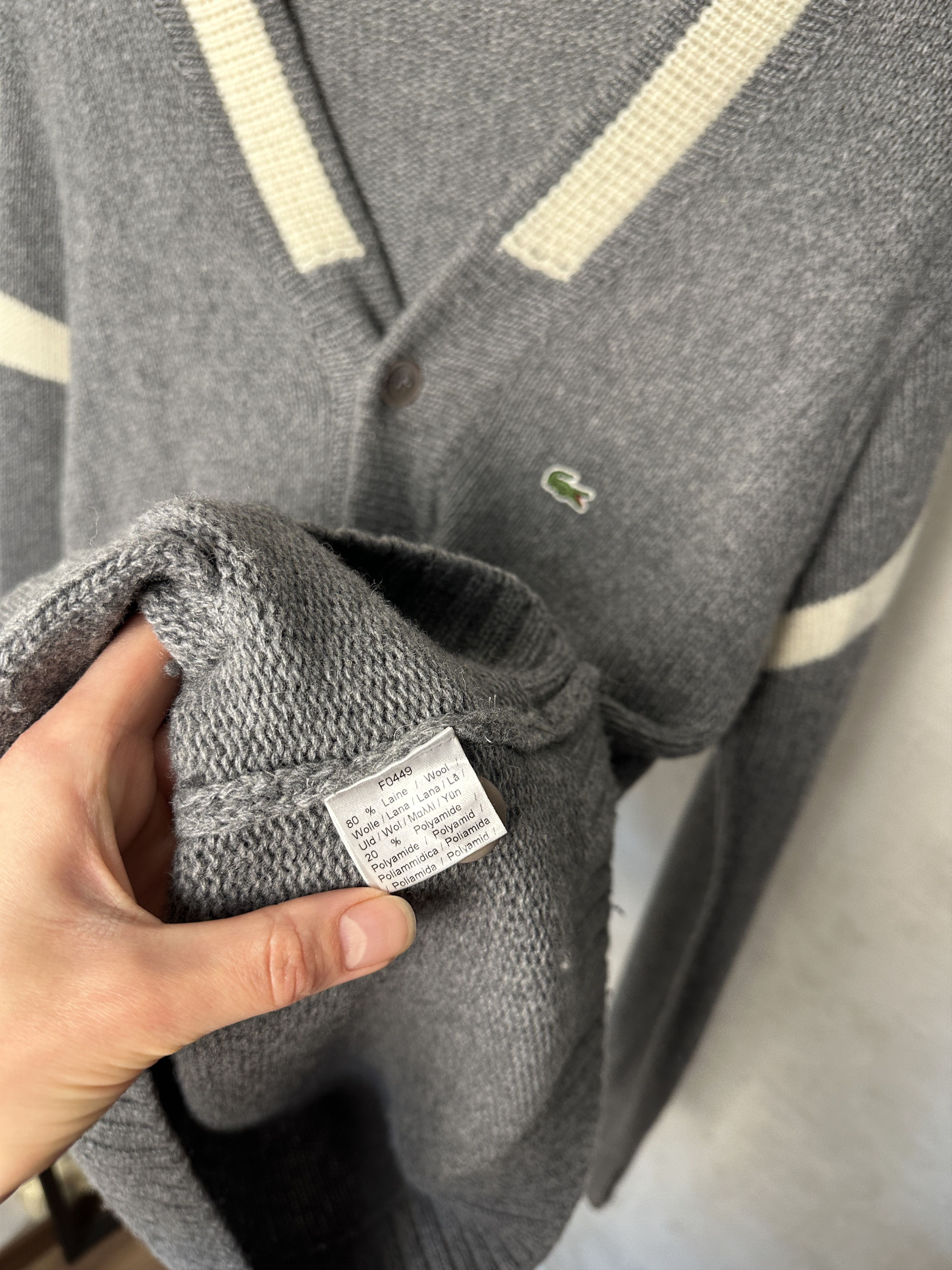 Lacoste Vintage Lacoste Wool Cardigan Size US L / EU 52-54 / 3 - 6 Thumbnail