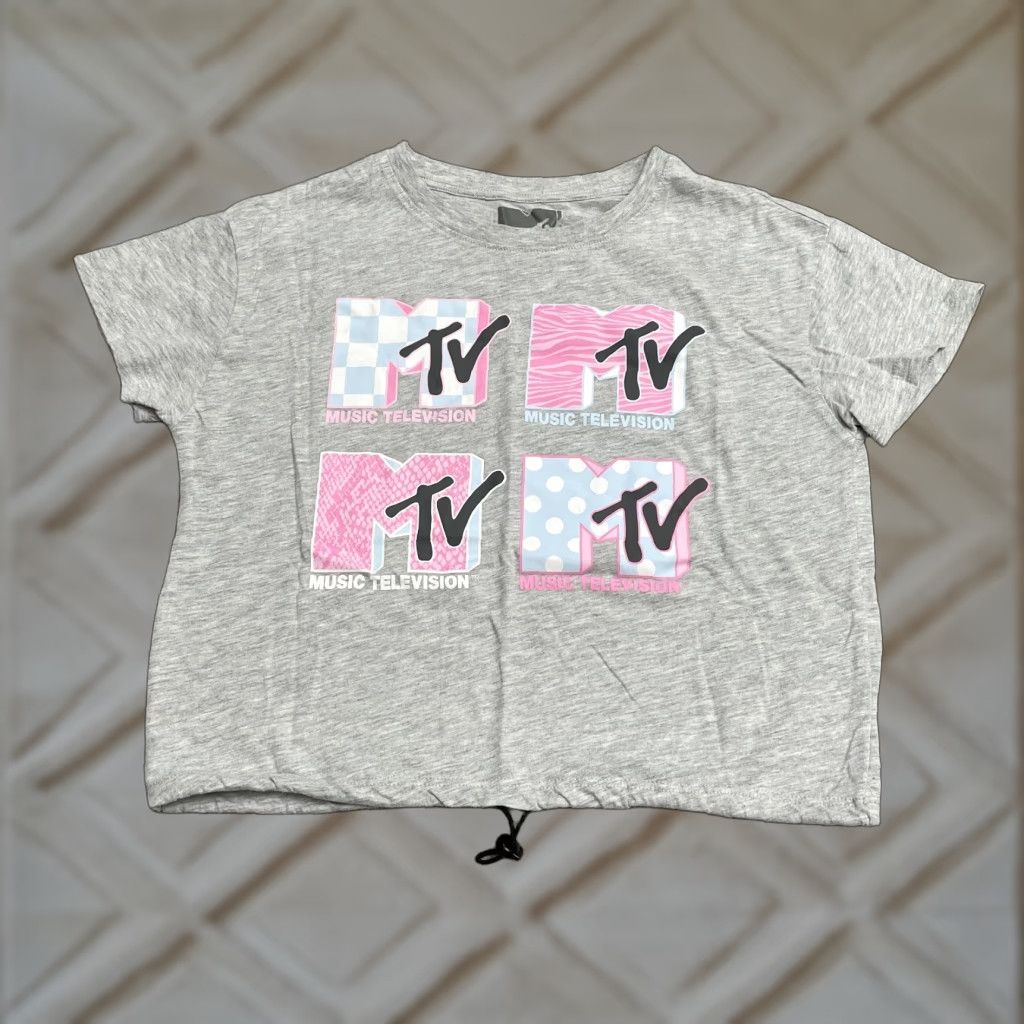 Vintage MTV Graphic T-Shirt Girls Large Gray Crew Neck Short Sleeve Casual Music Tee Top Size L / US 10 / IT 46 - 1 Thumbnail