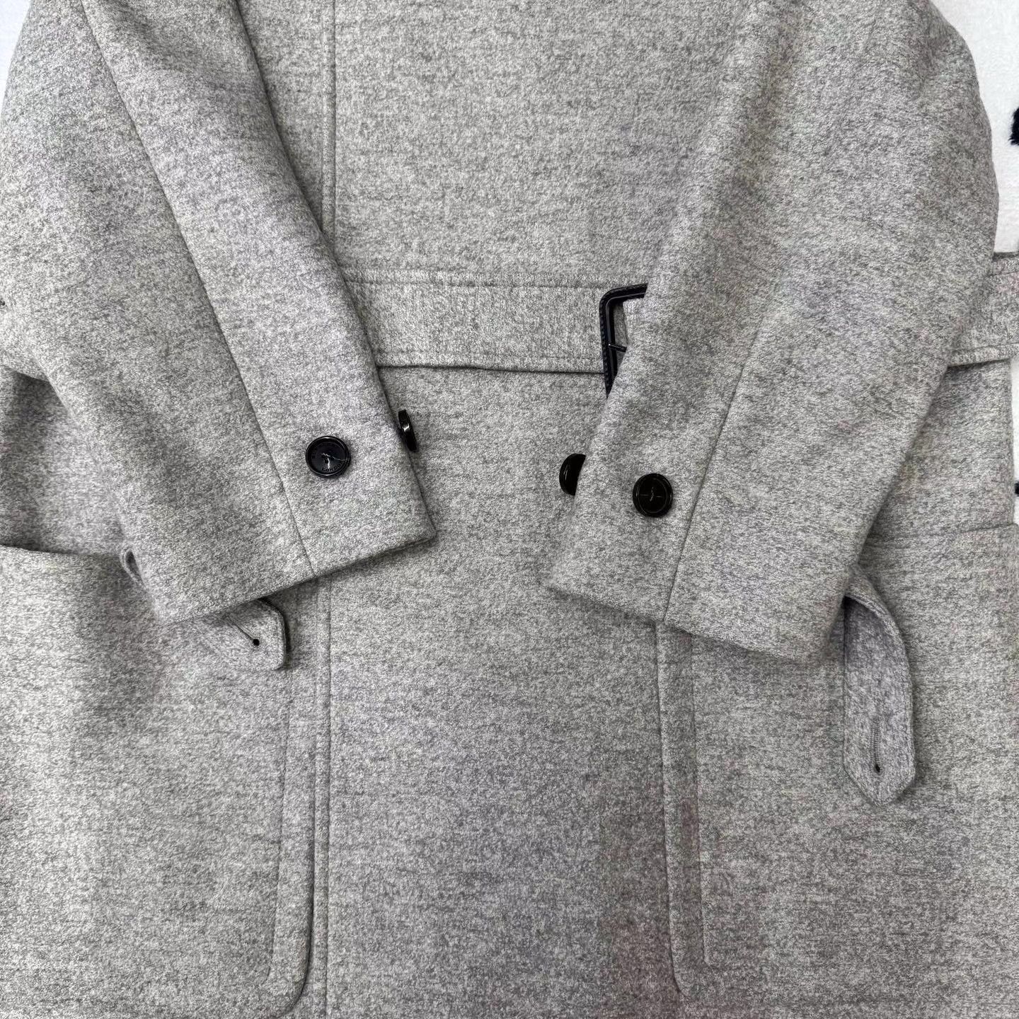 Burberry Burberry Gray Wool Coat Q10 Size US L / EU 52-54 / 3 - 3 Thumbnail