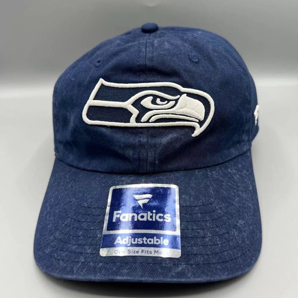 Other Seattle Seahawks Hat Men Blue Fanatics NFL Strap Back Cap Size ONE SIZE - 1 Thumbnail