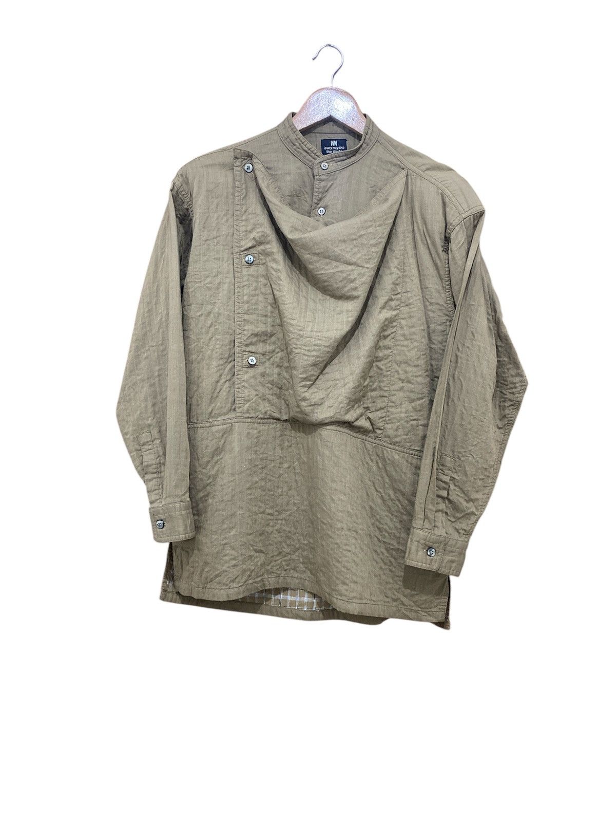 Issey Miyake Archive 80s Mandarin Collar Wrinkles Unstructure Shirt Size US S / EU 44-46 / 1 - 1 Thumbnail