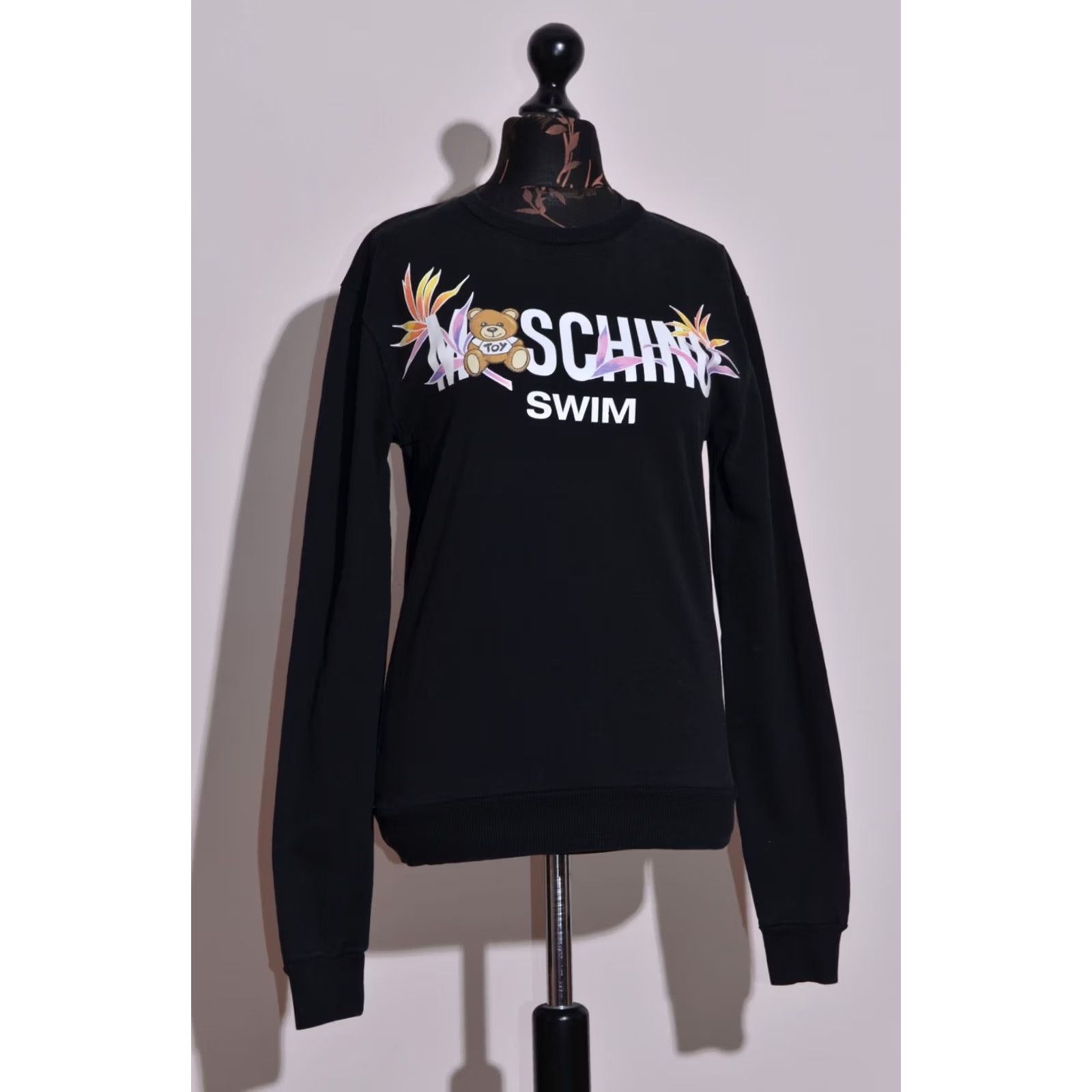 Moschino Moschino Women's Sweatshirt Bear Logo Black XS Pullover Crew Neck Zip Not Included Shirt? Size XS / US 0-2 / IT 36-38 - 2 Thumbnail