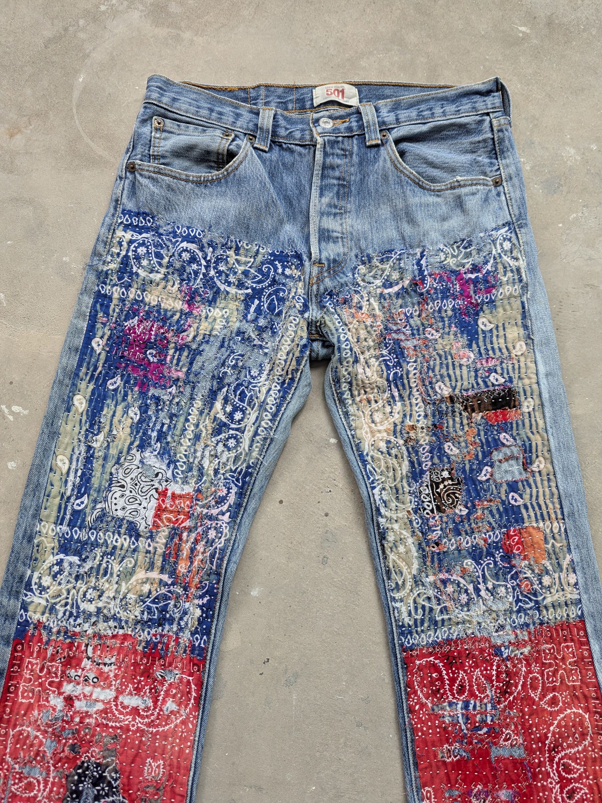 Le Grande Bleu (L.G.B.) × Levi's × Vintage OPEN FOR CUSTOM 🔥 Vintage Levis 501 Inspired Proletareart Size US 31 - 6 Thumbnail
