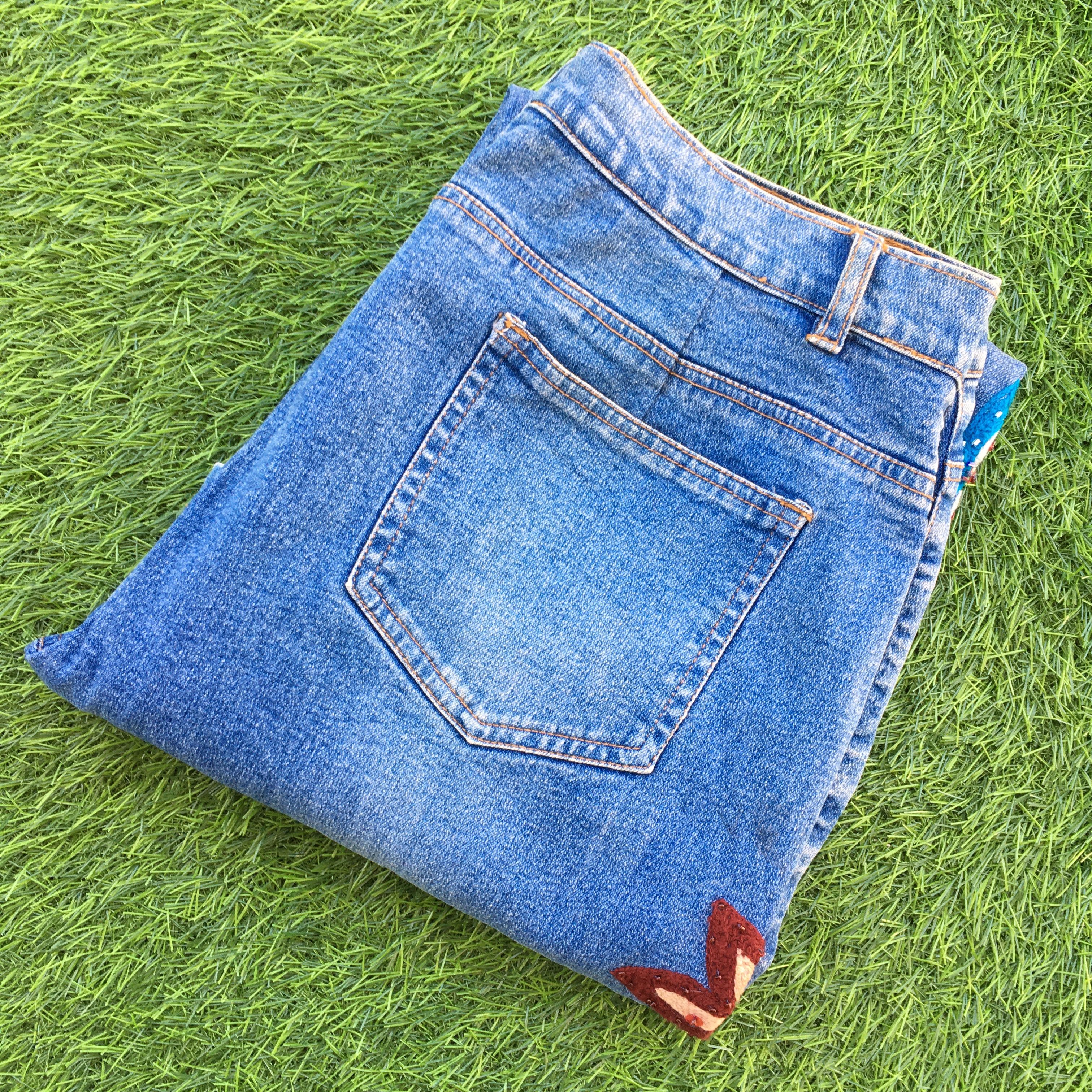 Designer × Jean Hippie Boho Embroidered Flare denim D-1018 Size 30" / US 8 / IT 44 - 11 Thumbnail
